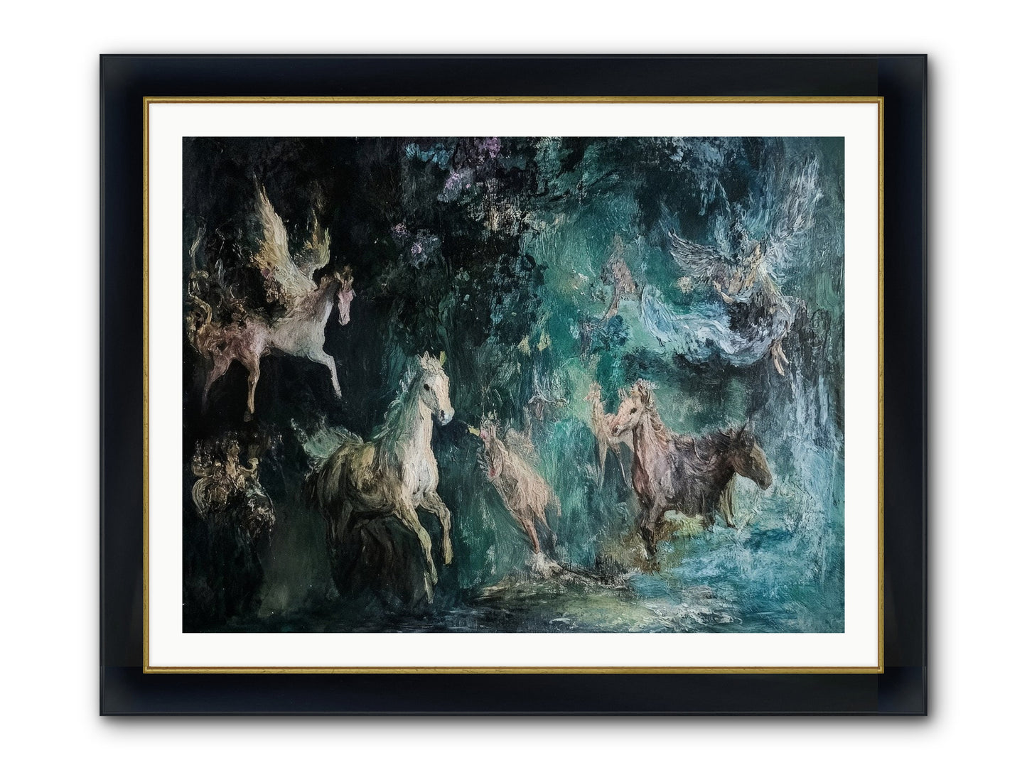 Windsor Legends Framed Print - Wide Black w/Gold 40x30