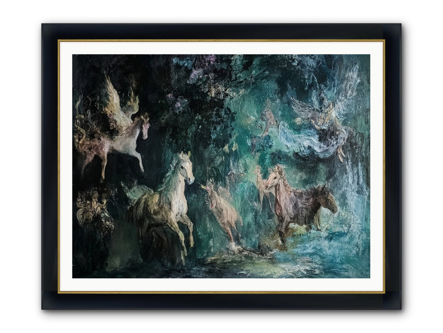 Windsor Legends Framed Print - Wide Black w/Gold 48x36