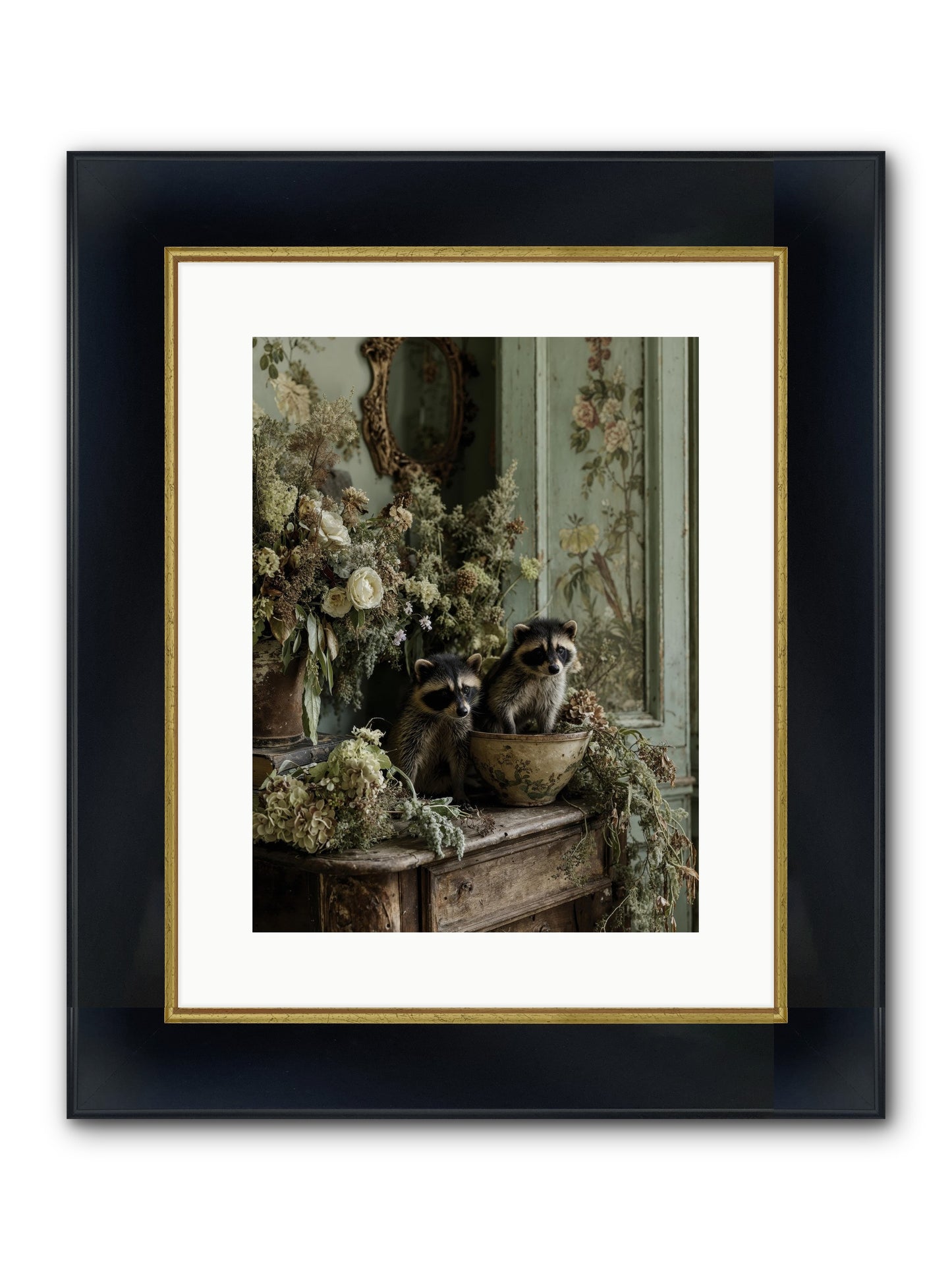 Windsor Road Framed Print - Wide Black w/Gold 12x16