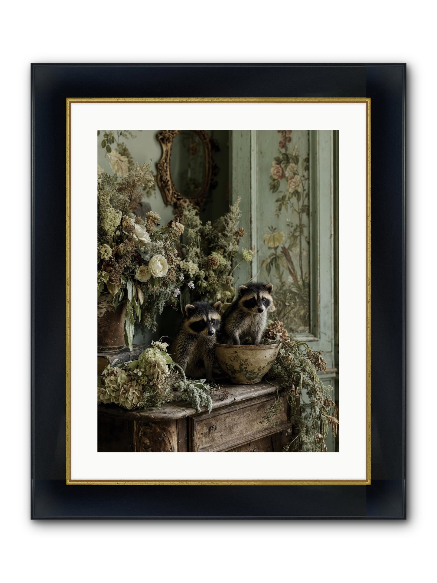 Windsor Road Framed Print - Wide Black w/Gold 18x24
