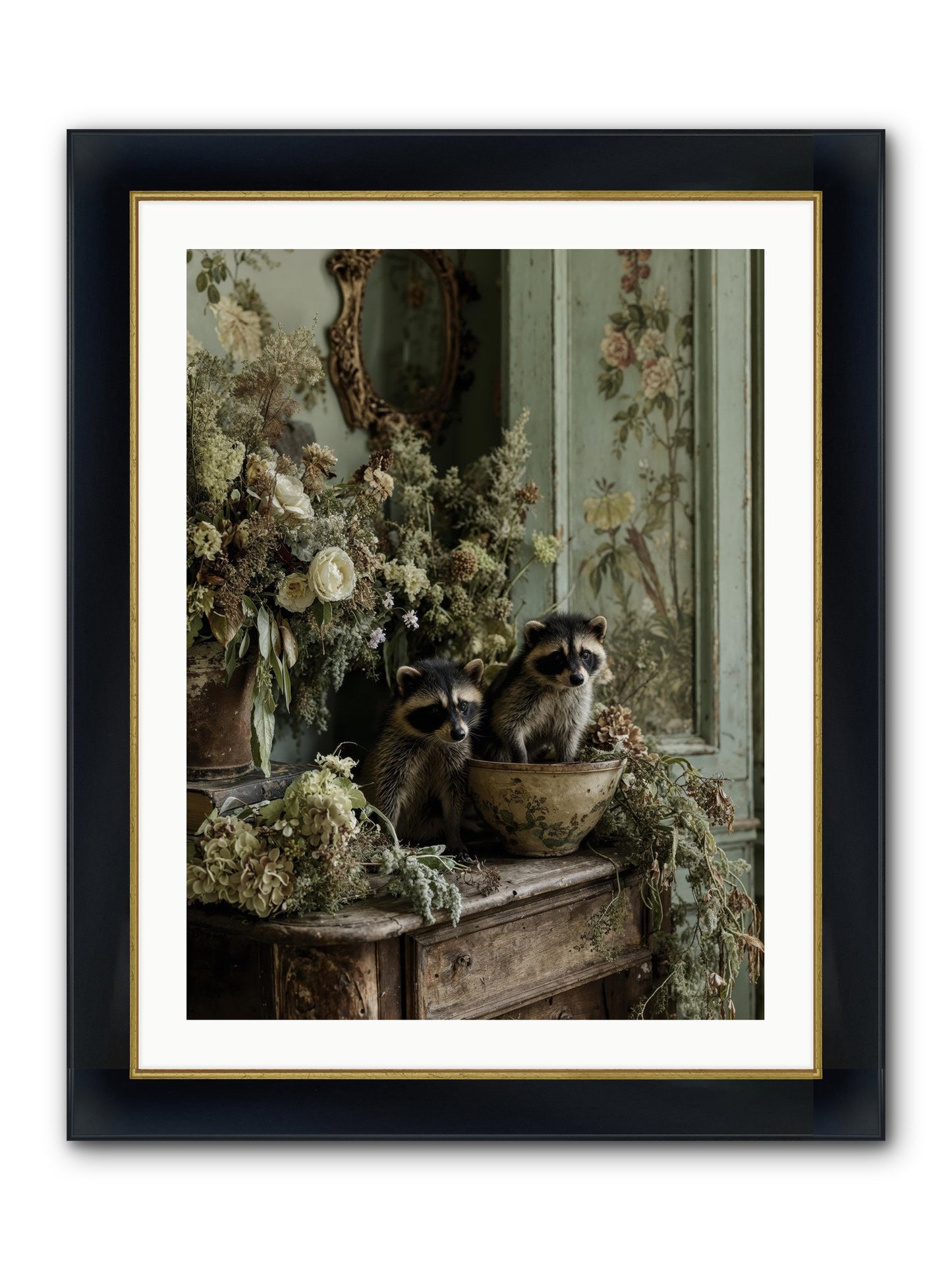 Windsor Road Framed Print - Wide Black w/Gold 24x32