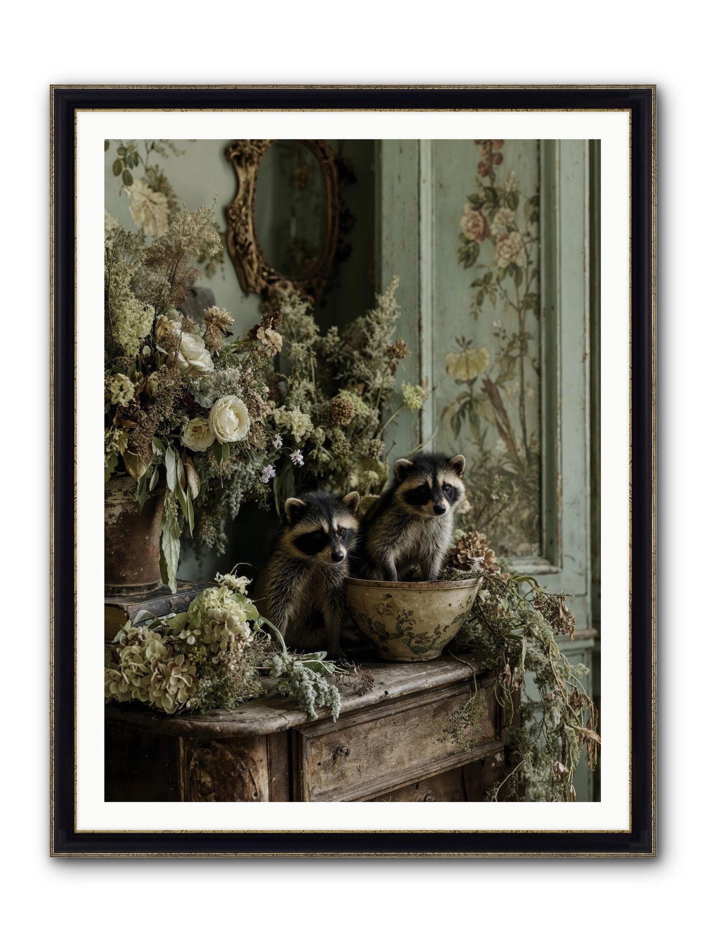 Windsor Road Framed Print - Black & Gold 36x48