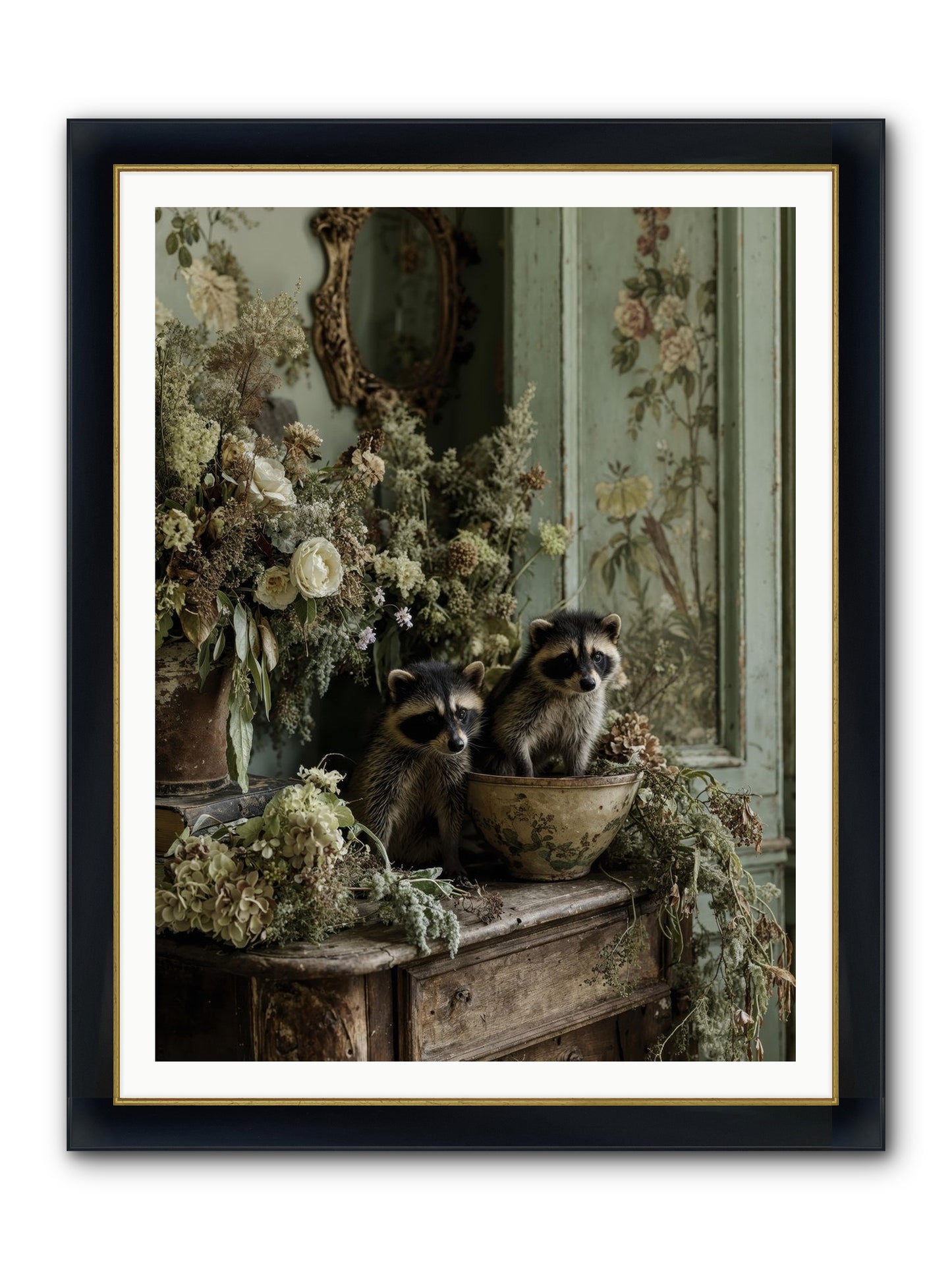 Windsor Road Framed Print - Wide Black w/Gold 36x48
