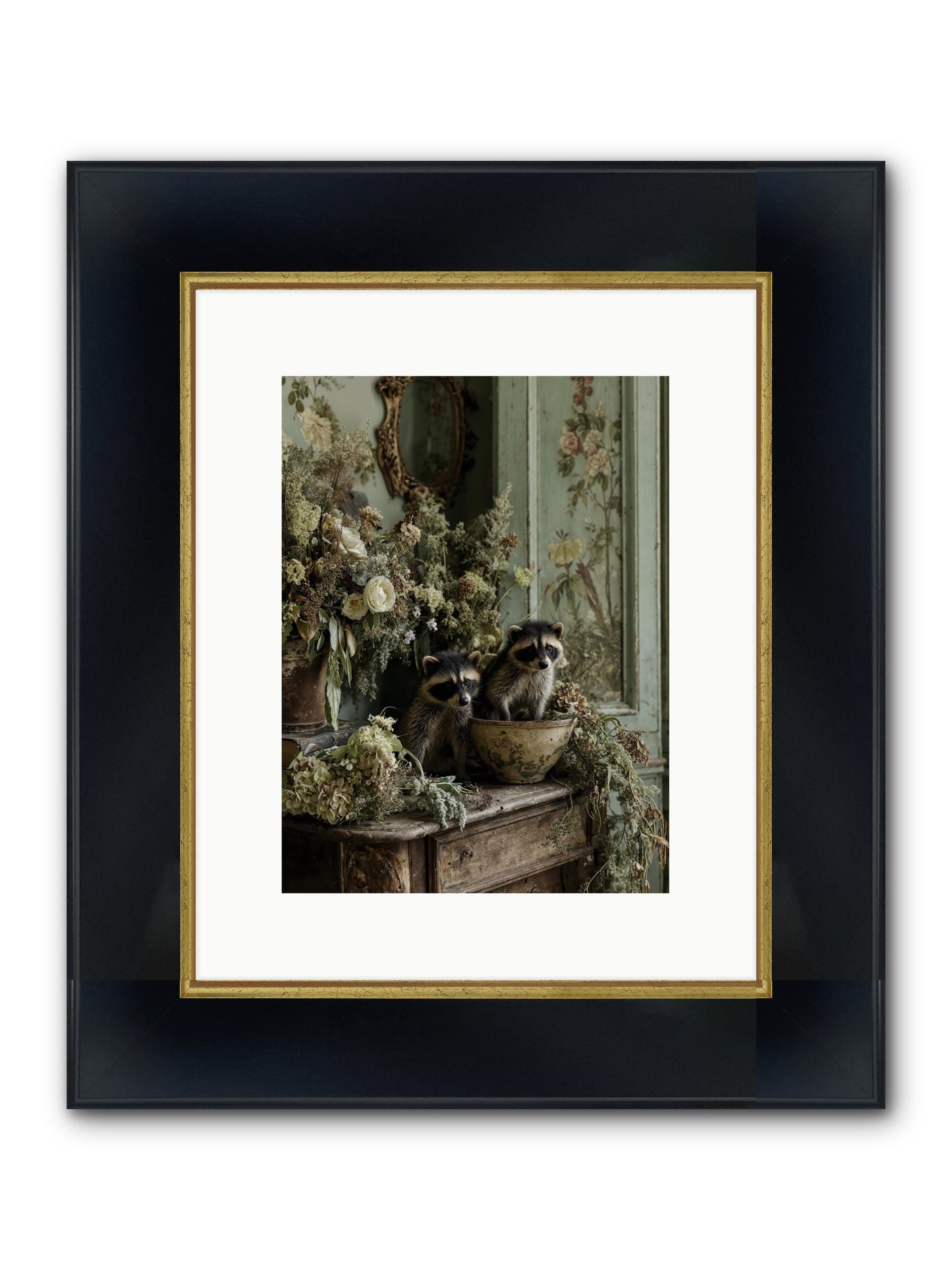 Windsor Road Framed Print - Wide Black w/Gold 9x12