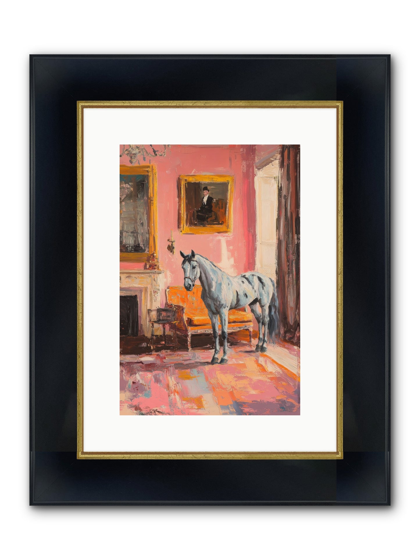 Windsor Whisper Framed Print - Wide Black w/Gold 10x15
