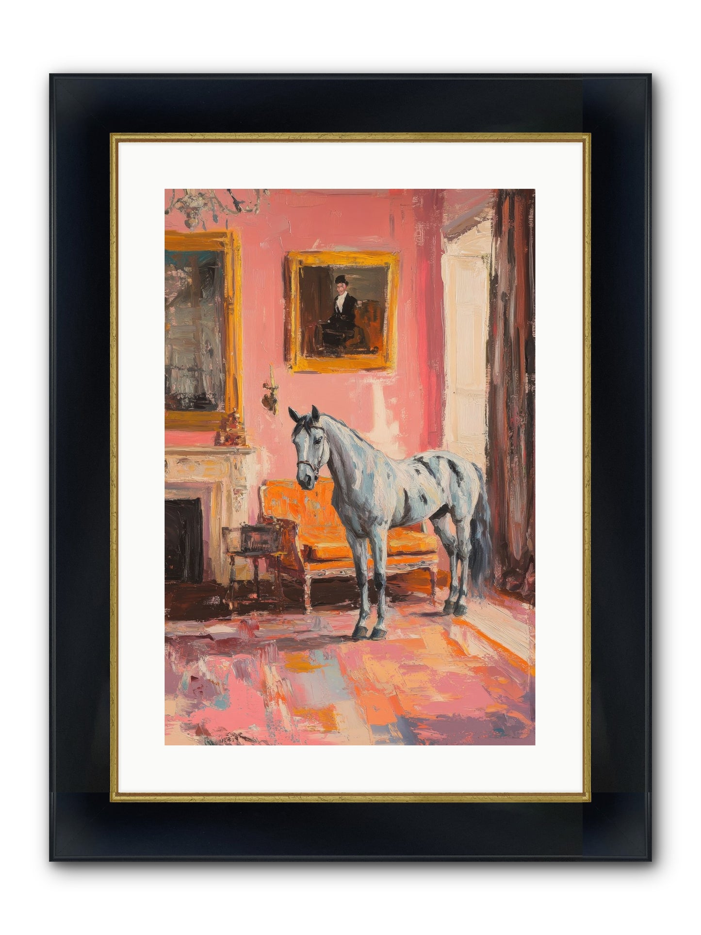 Windsor Whisper Framed Print - Wide Black w/Gold 16x24
