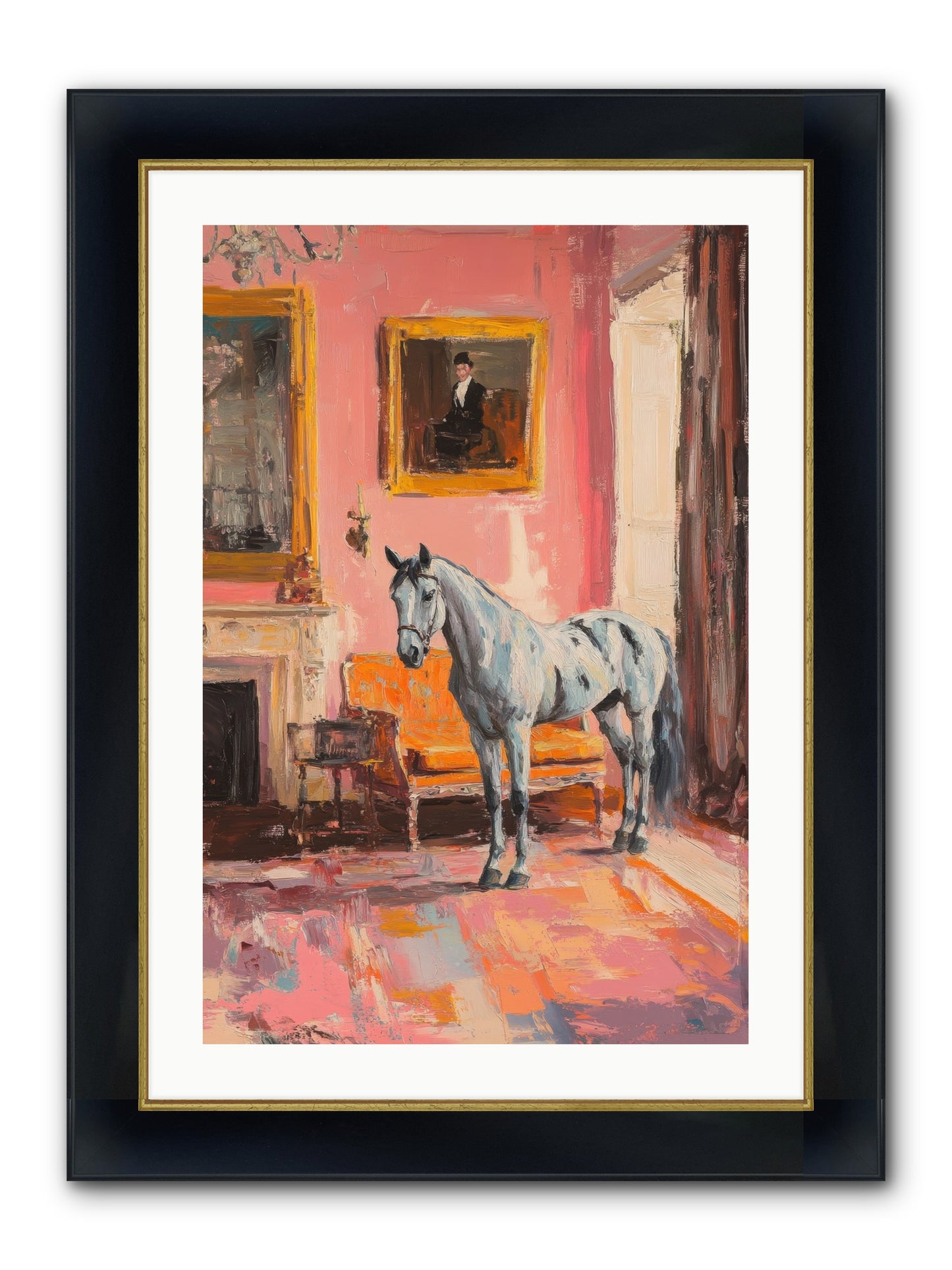 Windsor Whisper Framed Print - Wide Black w/Gold 20x30