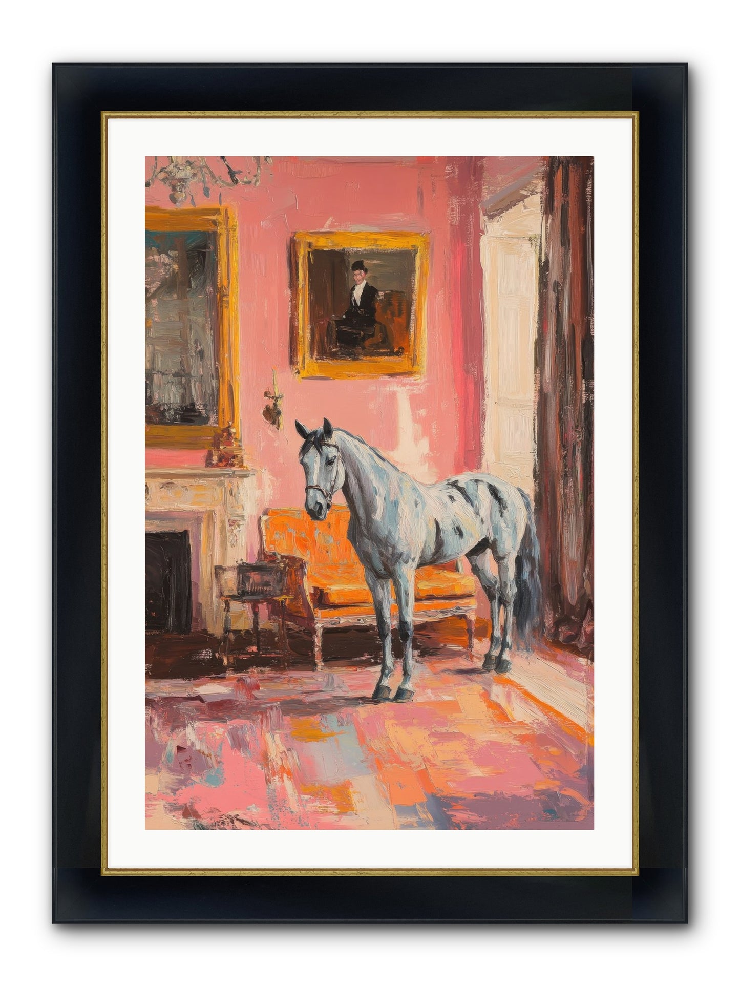 Windsor Whisper Framed Print - Wide Black w/Gold 24x36