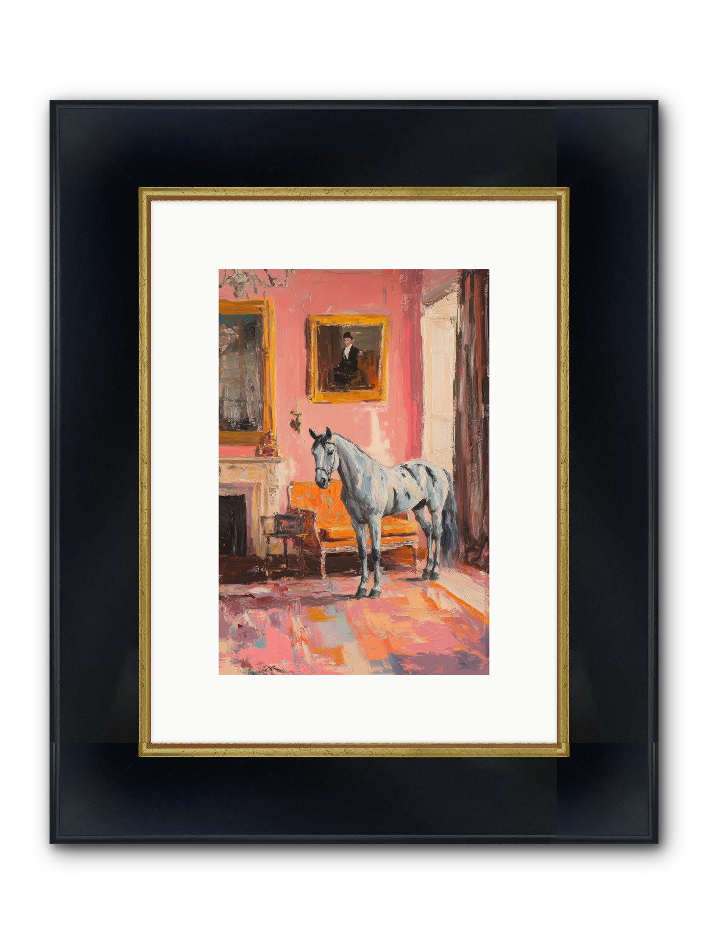 Windsor Whisper Framed Print - Wide Black w/Gold 8x12