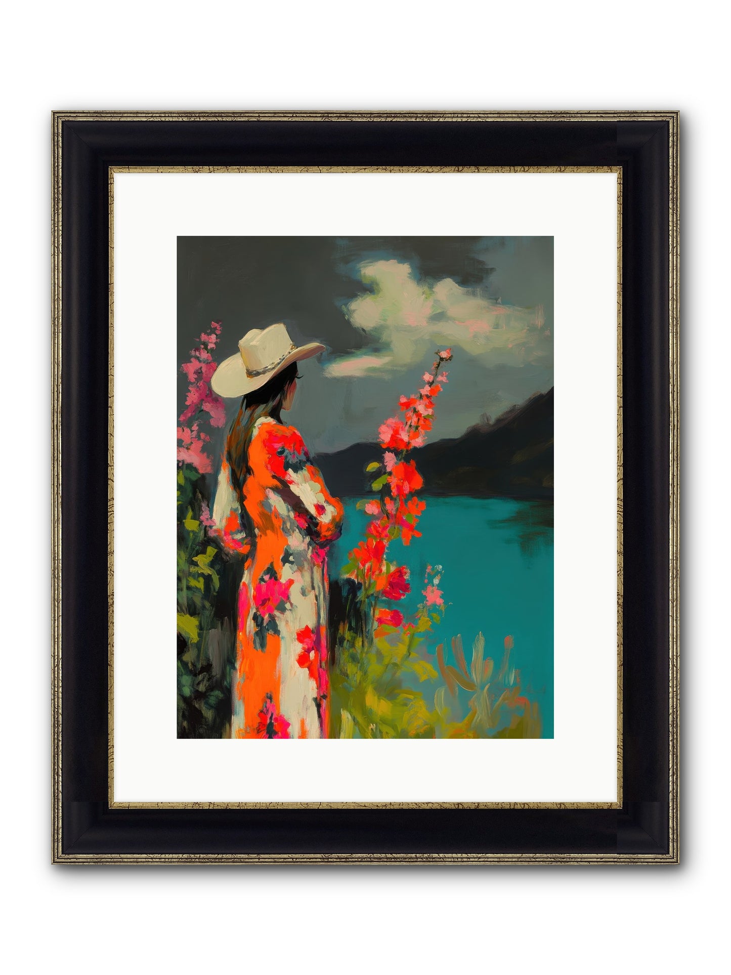 Windswept Legend Framed Print - Black & Gold 12x16