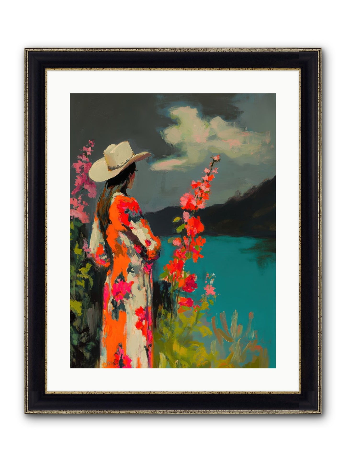 Windswept Legend Framed Print - Black & Gold 18x24