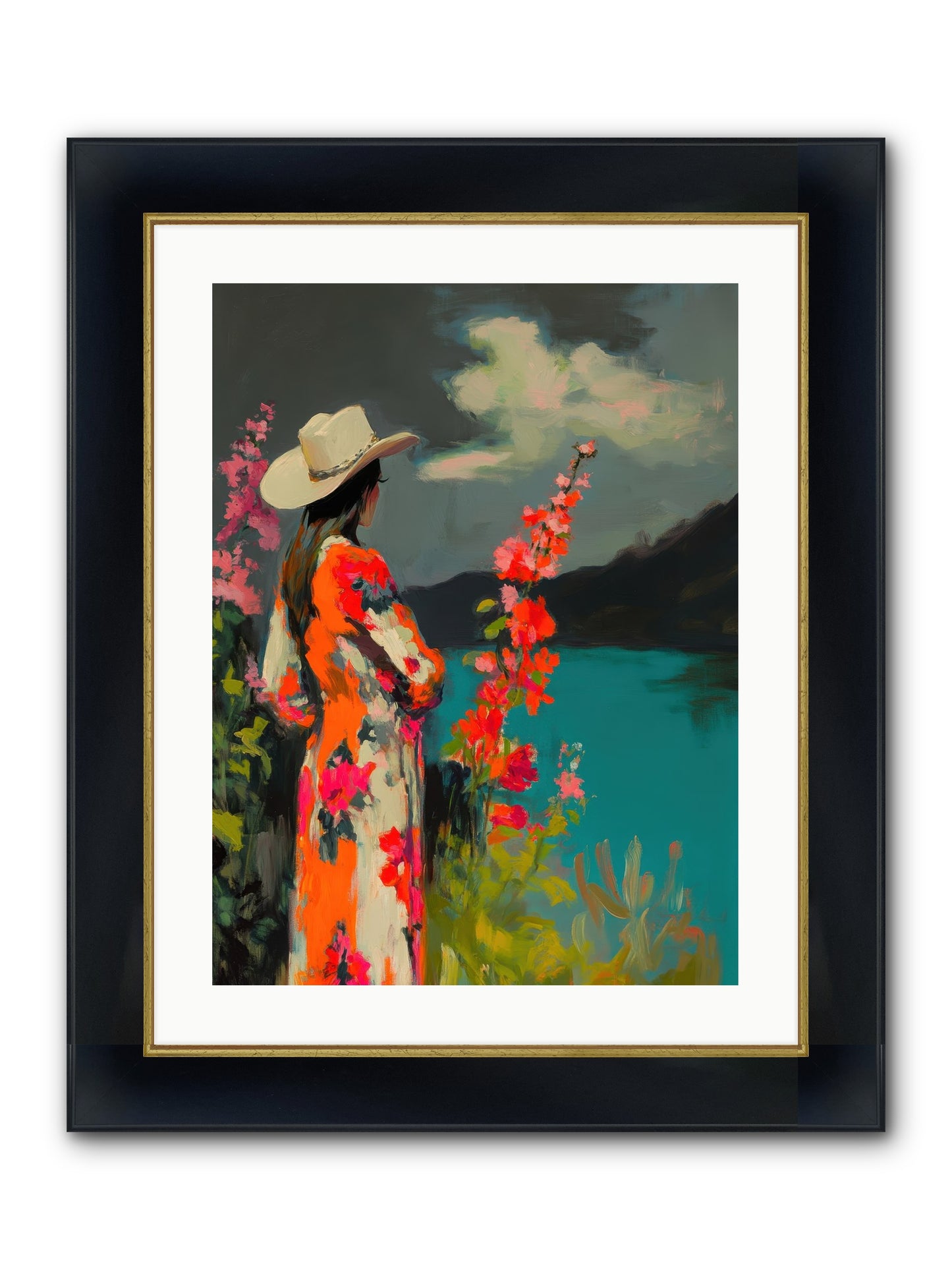 Windswept Legend Framed Print - Wide Black w/Gold 18x24