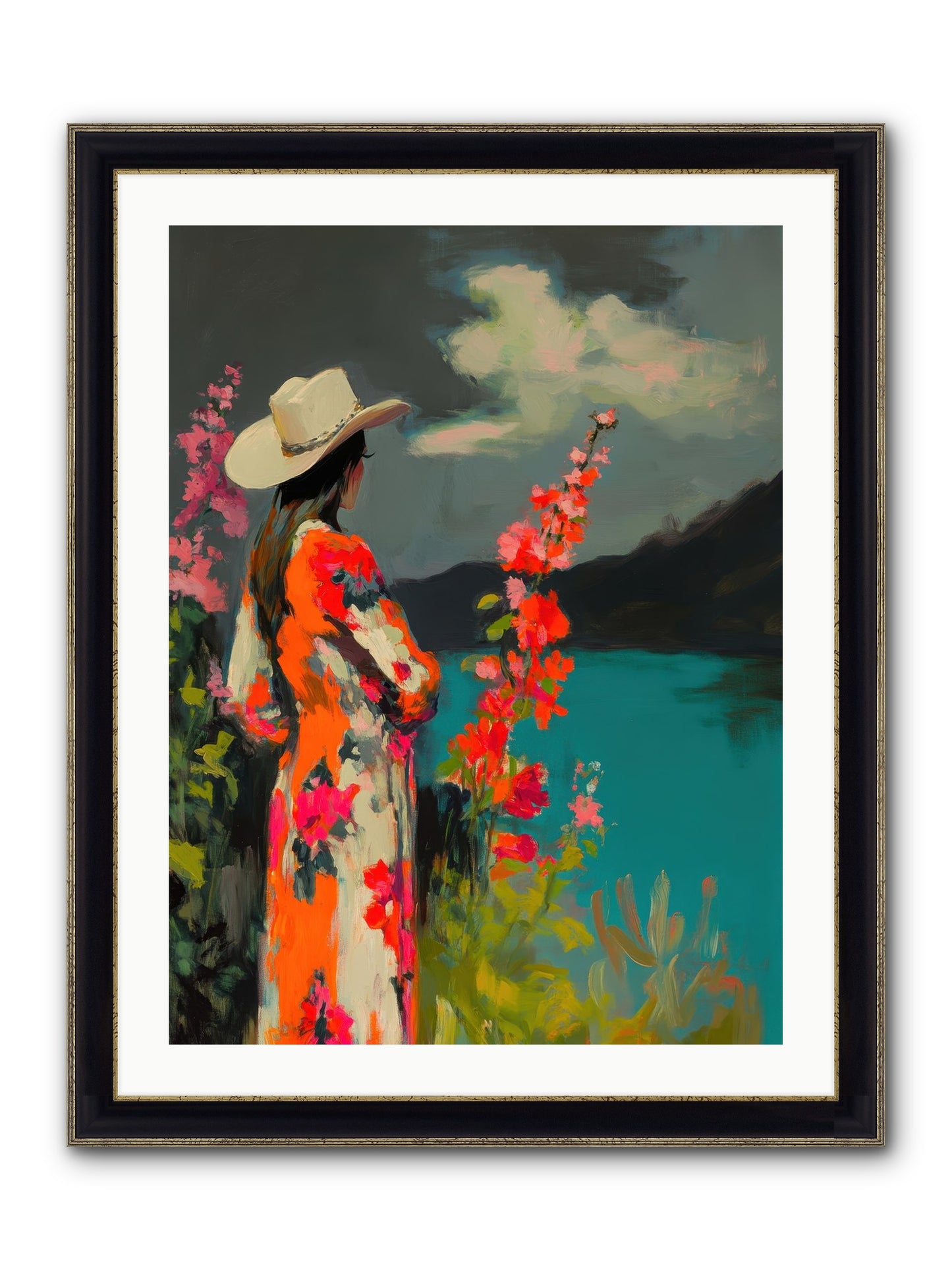 Windswept Legend Framed Print - Black & Gold 24x32