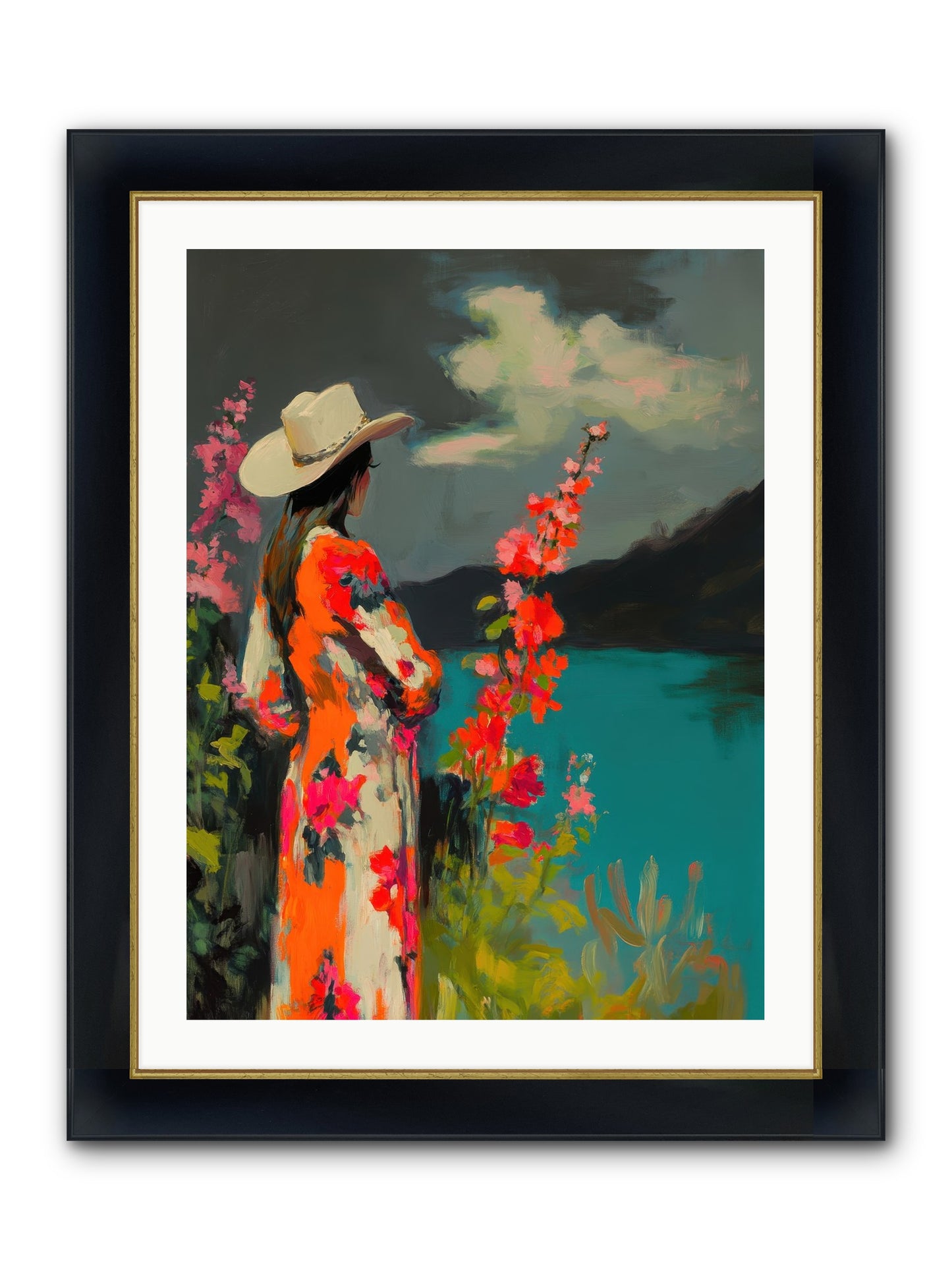 Windswept Legend Framed Print - Wide Black w/Gold 24x32