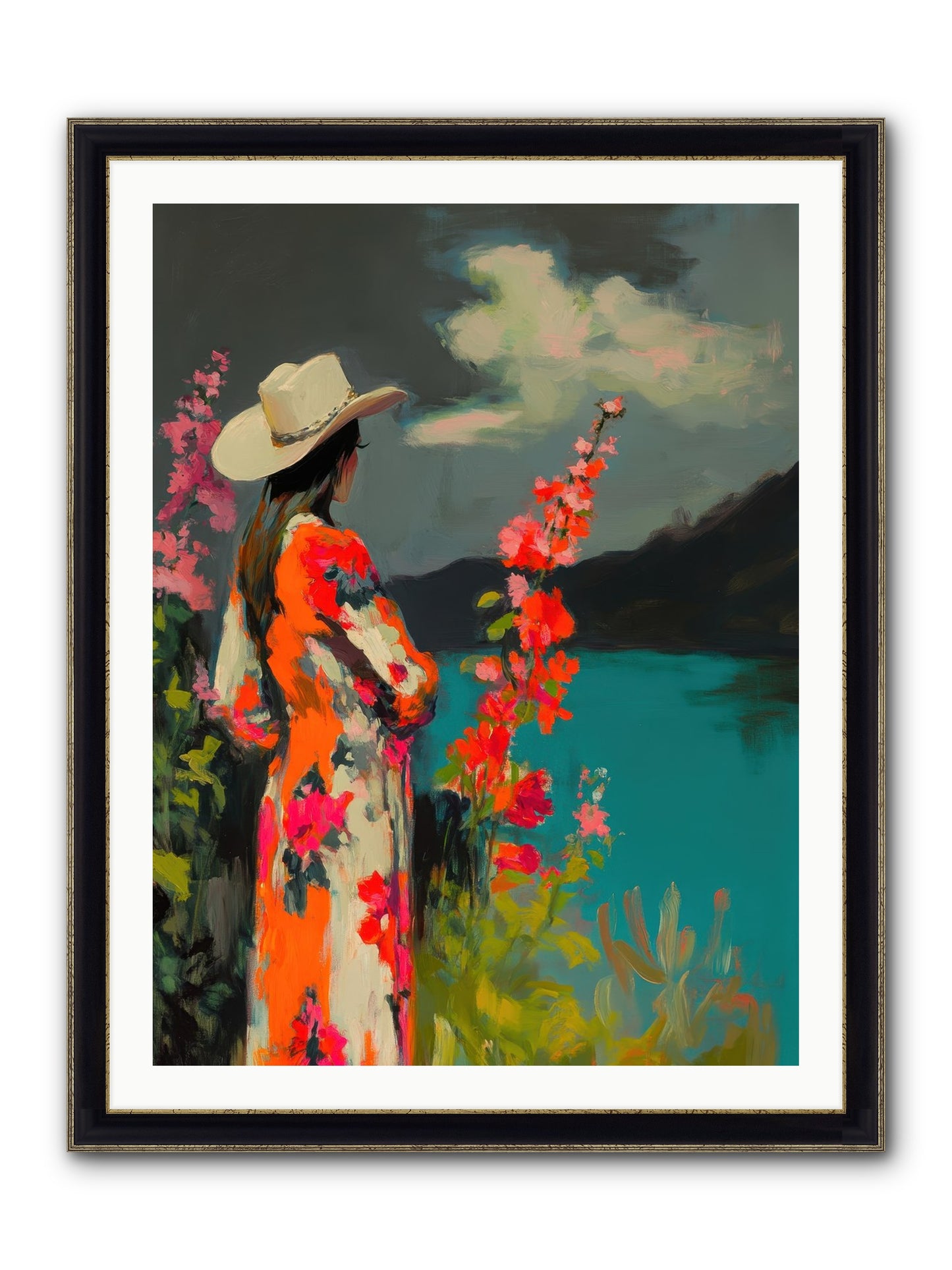 Windswept Legend Framed Print - Black & Gold 30x40