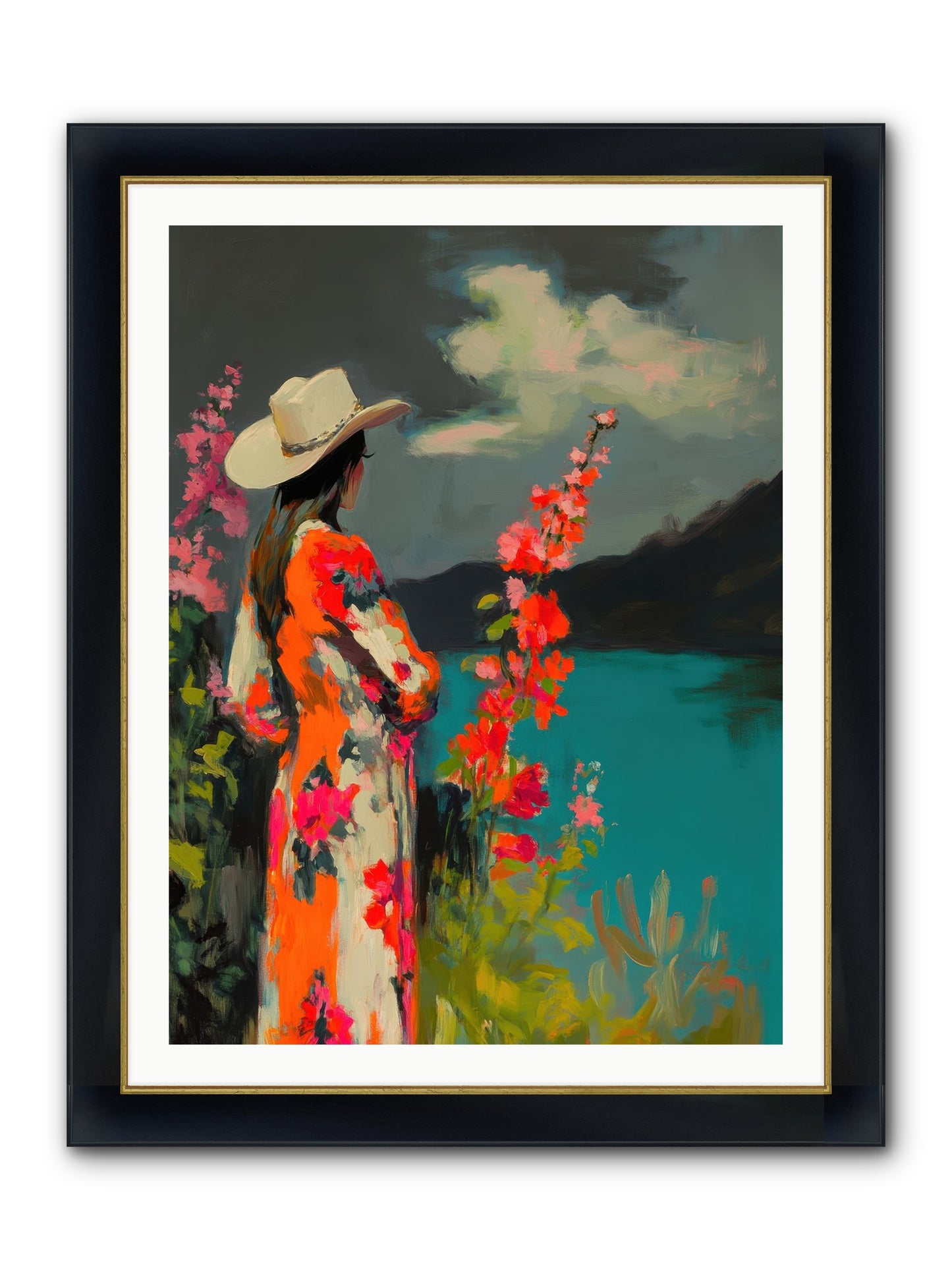 Windswept Legend Framed Print - Wide Black w/Gold 30x40
