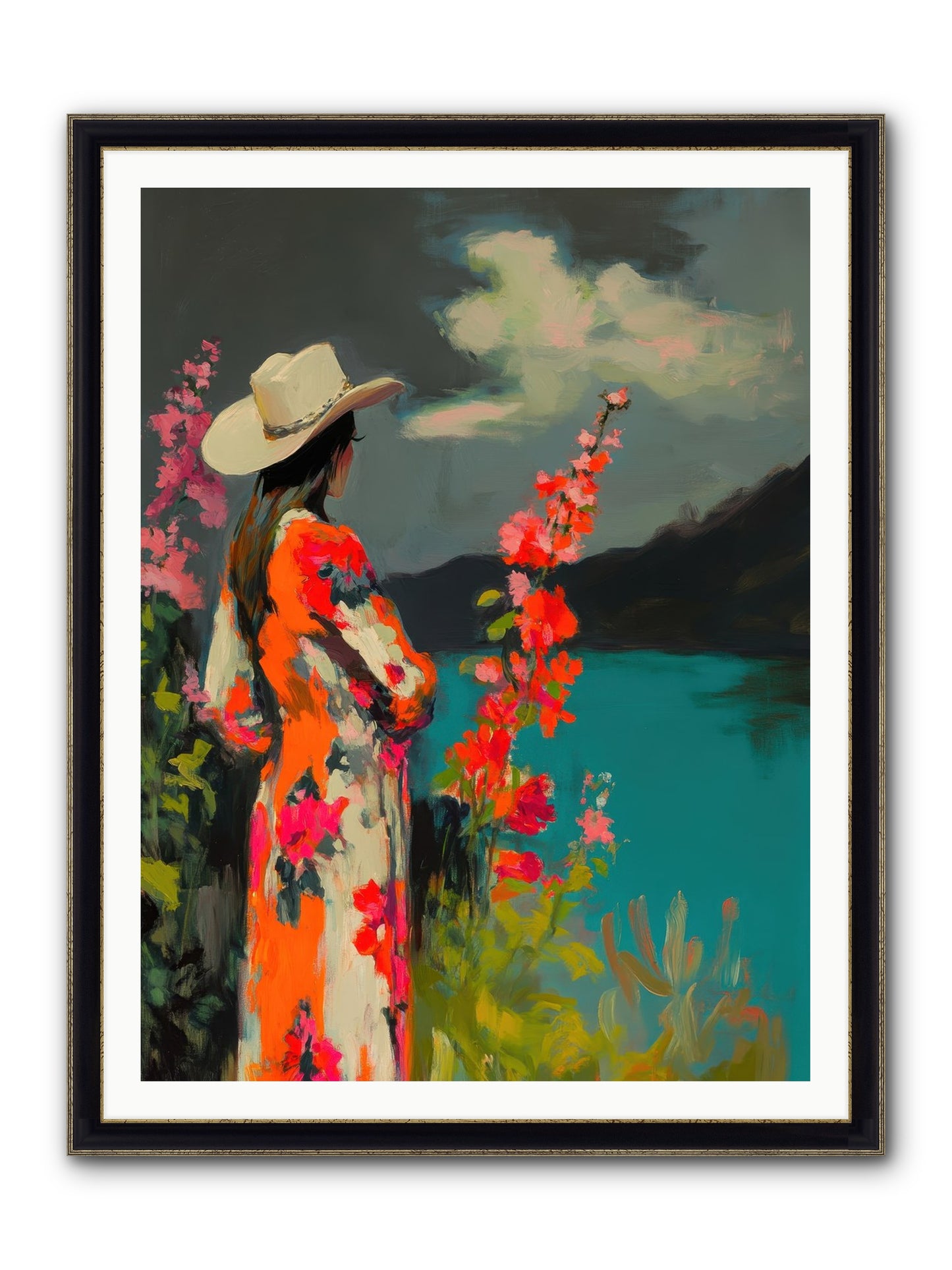Windswept Legend Framed Print - Black & Gold 36x48