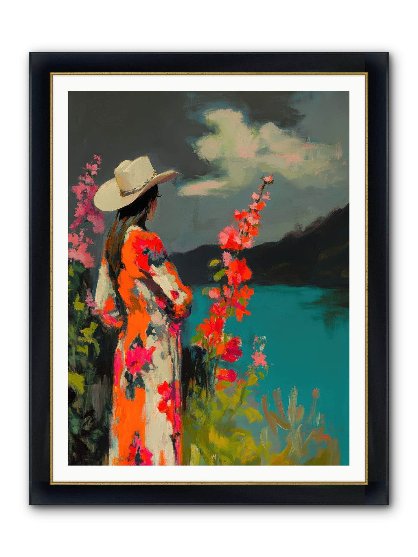 Windswept Legend Framed Print - Wide Black w/Gold 36x48