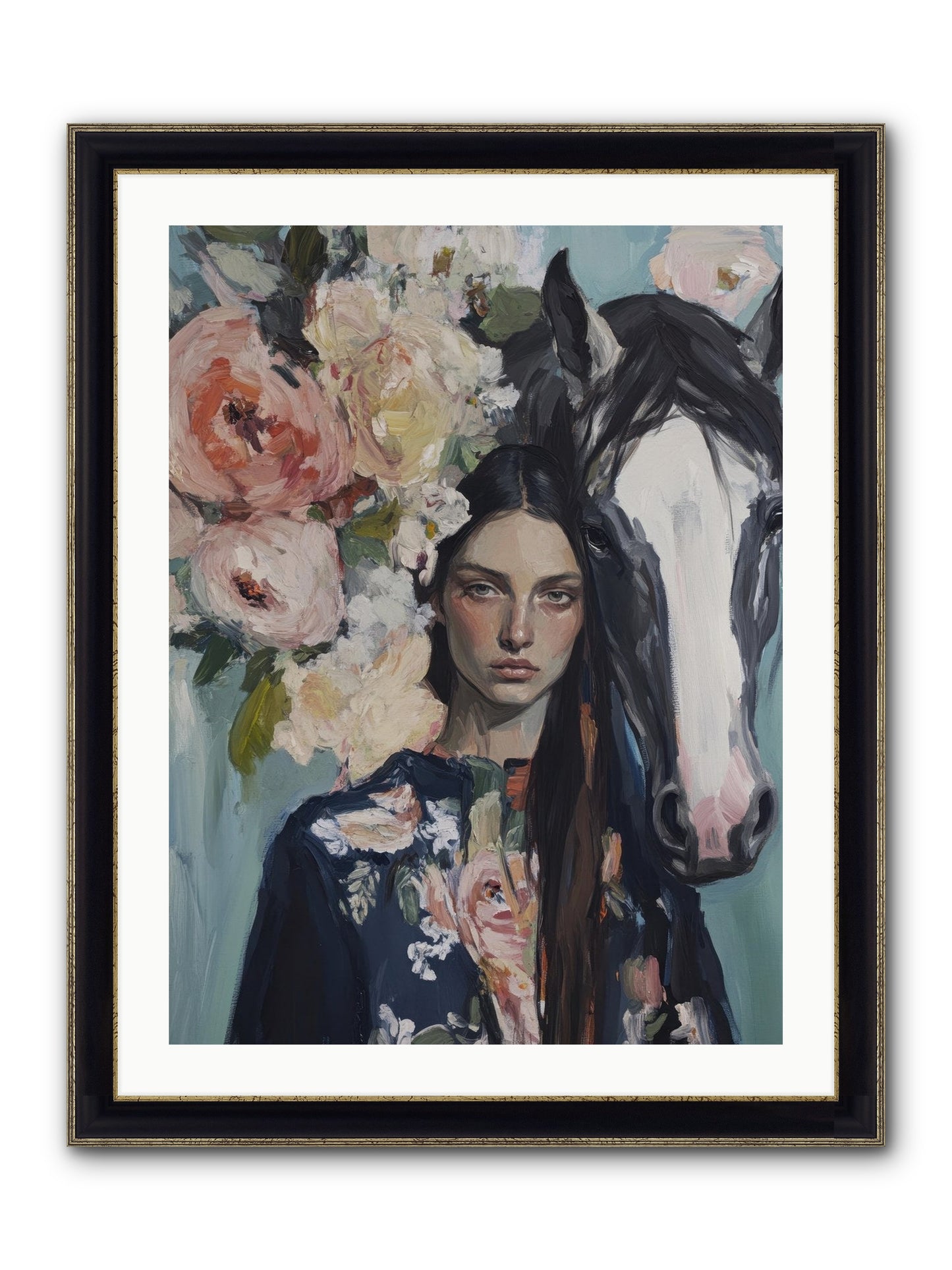 Windwalker Framed Print - Black & Gold 24x32