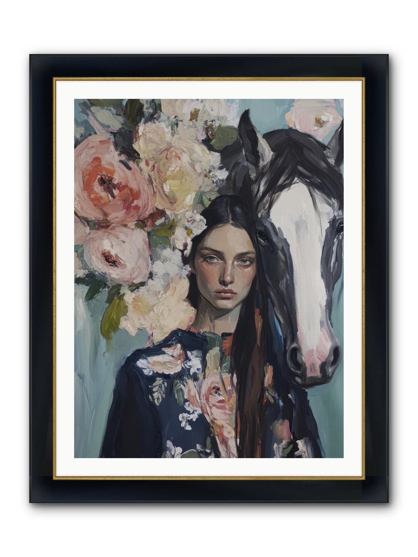 Windwalker Framed Print - Wide Black w/Gold 30x40