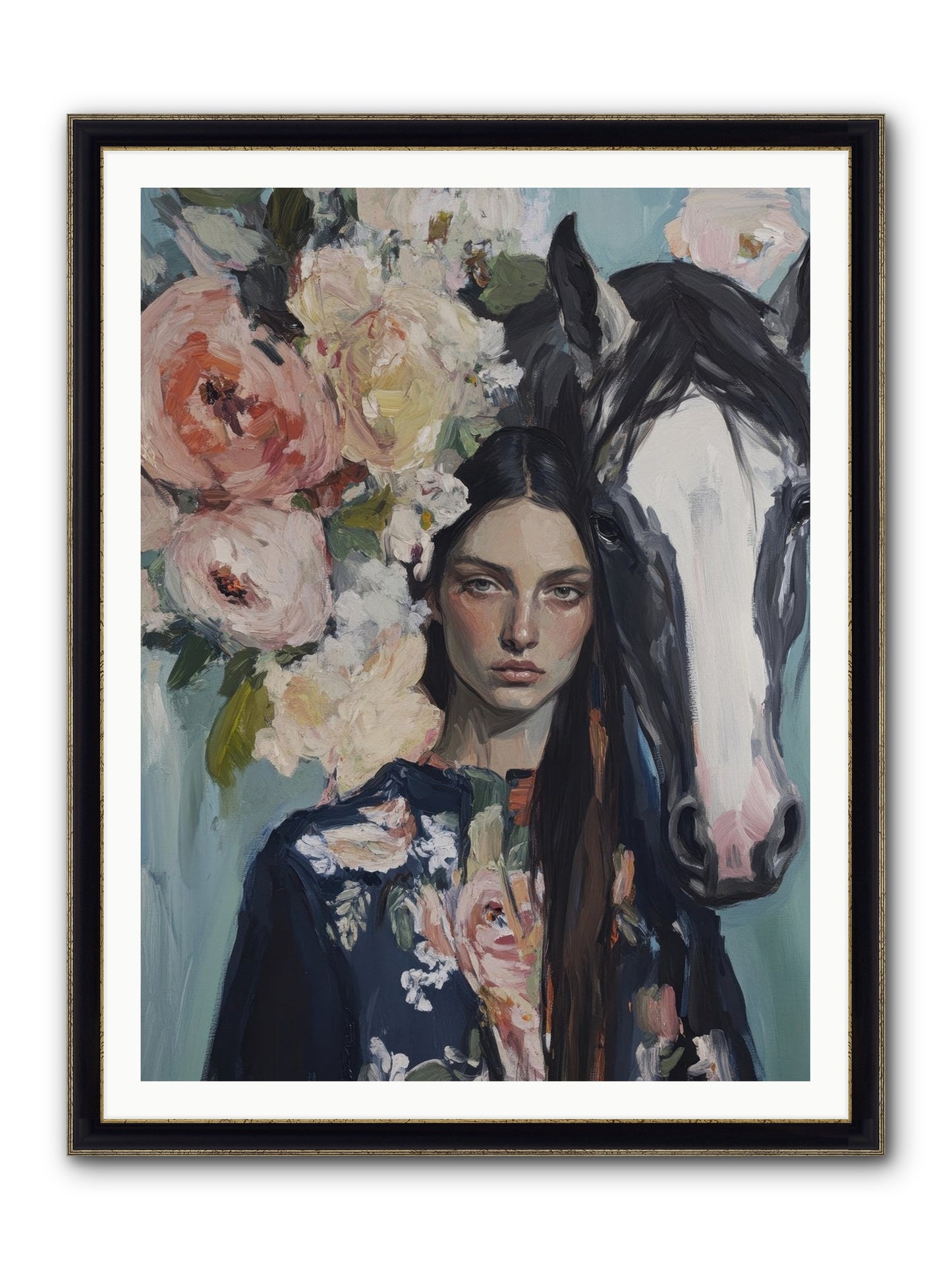 Windwalker Framed Print - Black & Gold 36x48