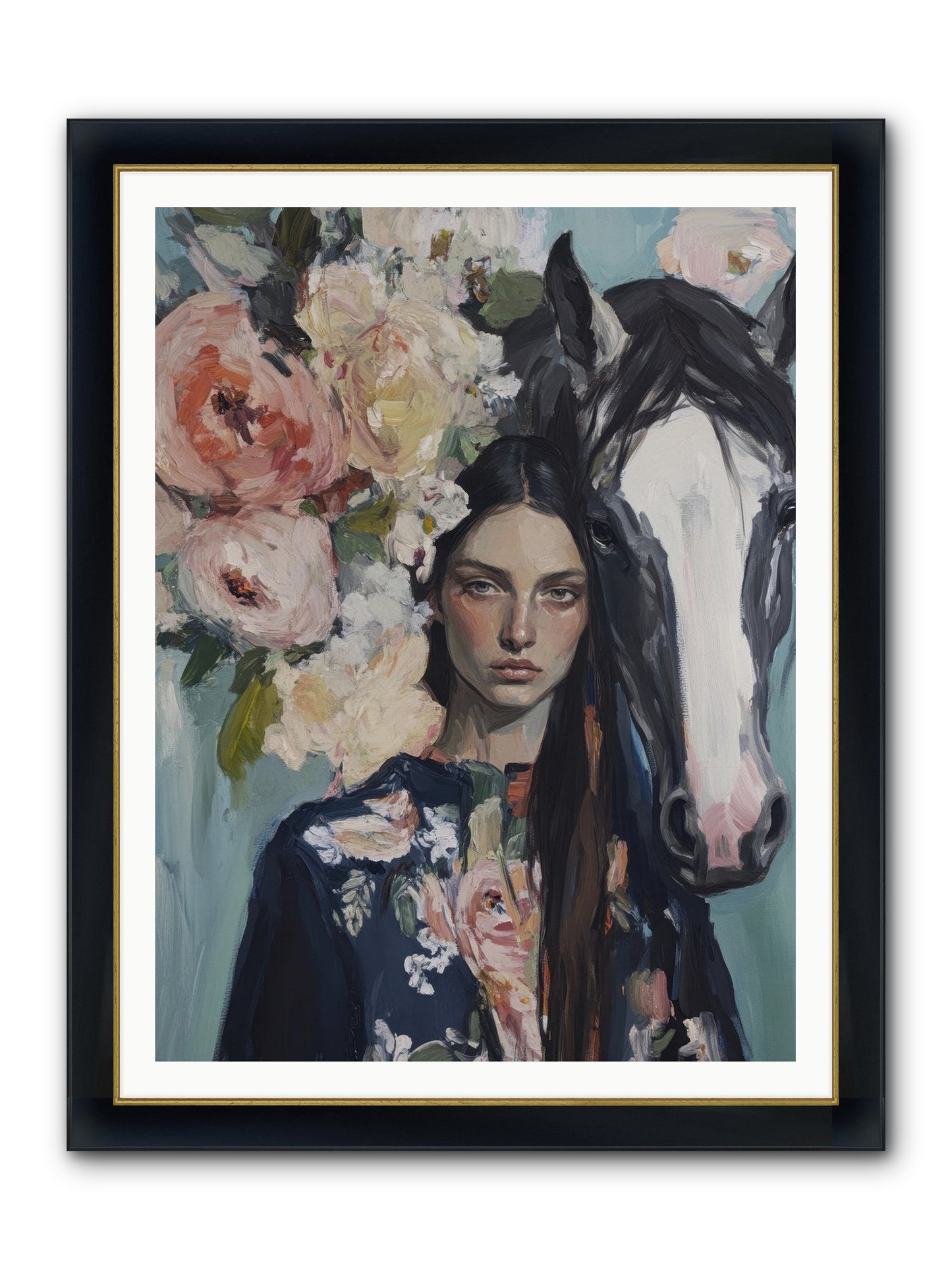 Windwalker Framed Print - Wide Black w/Gold 36x48