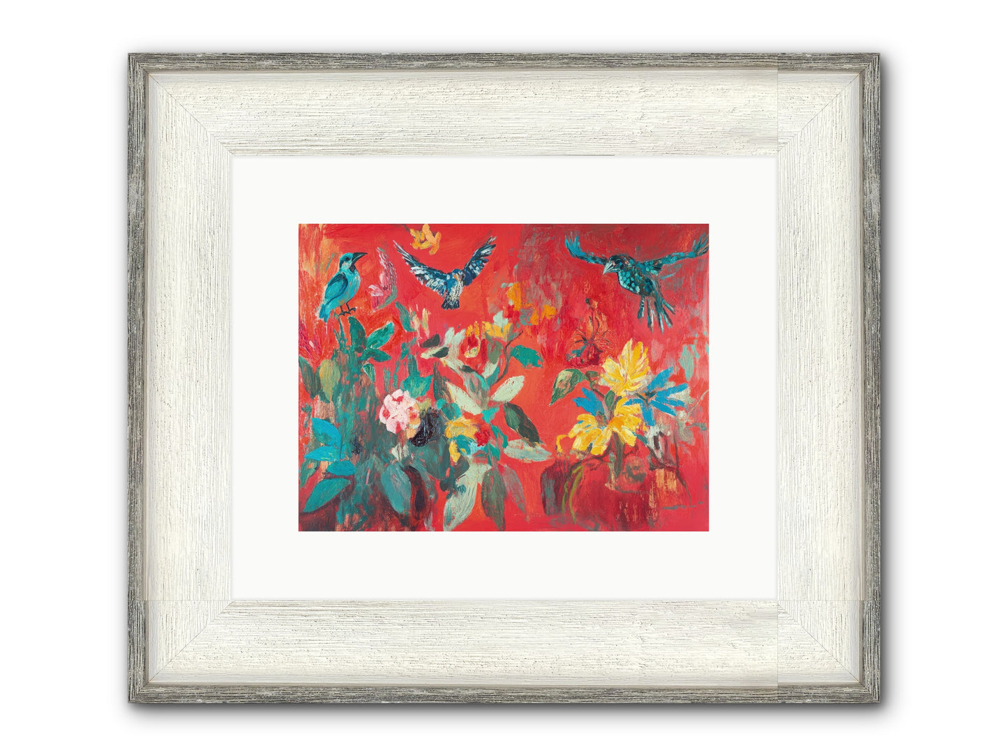 Wing & Bloom Framed Print - Driftwood White 12x9