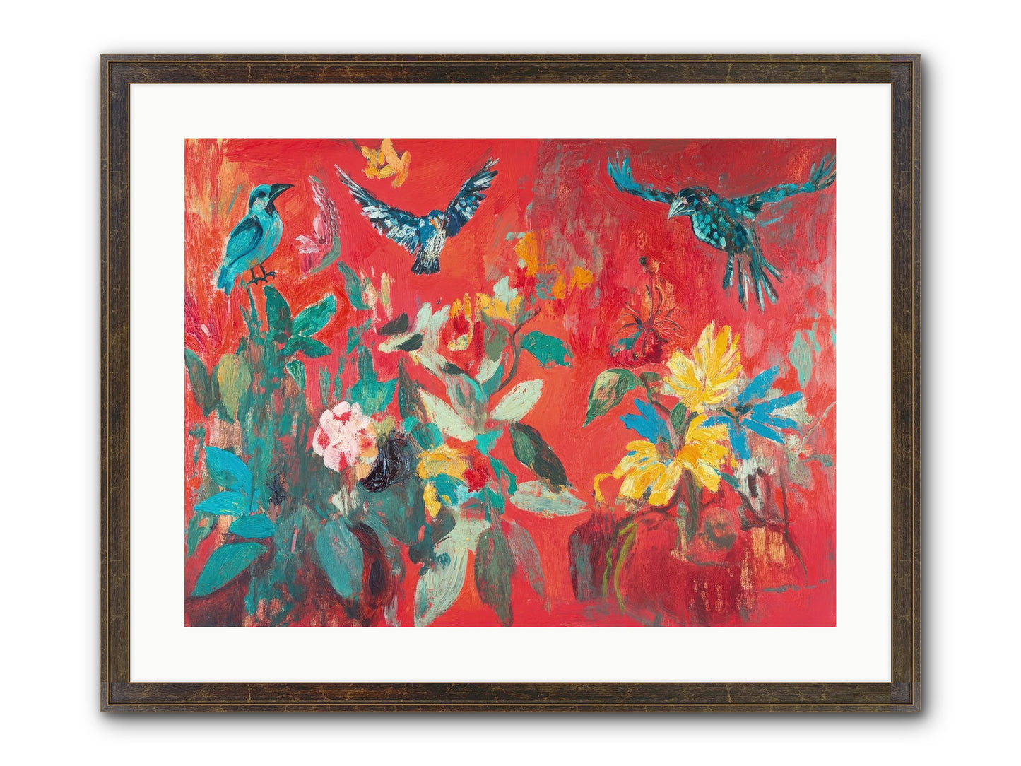 Wing & Bloom Framed Print - Slimwoods Black/Gold 24x18