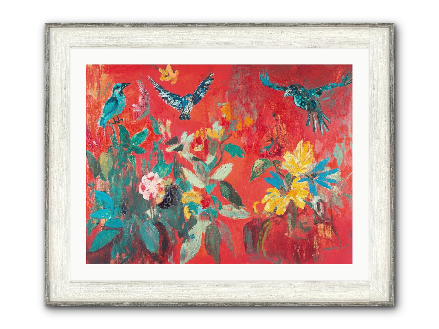 Wing & Bloom Framed Print - Driftwood White 32x24