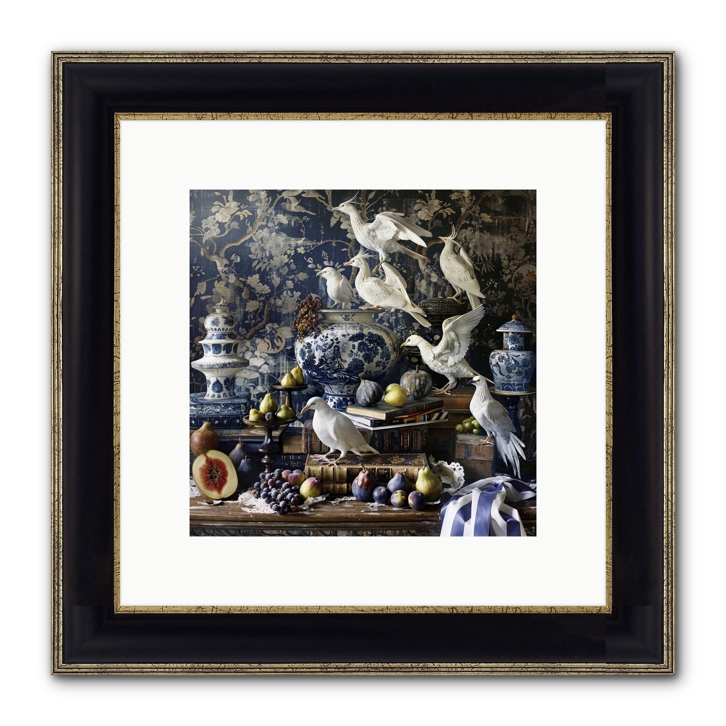 Wingèd Whispers Of Arcadia Framed Print - Black & Gold 10x10