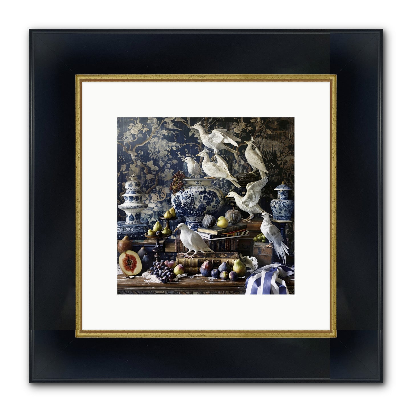 Wingèd Whispers Of Arcadia Framed Print - Wide Black w/Gold 10x10