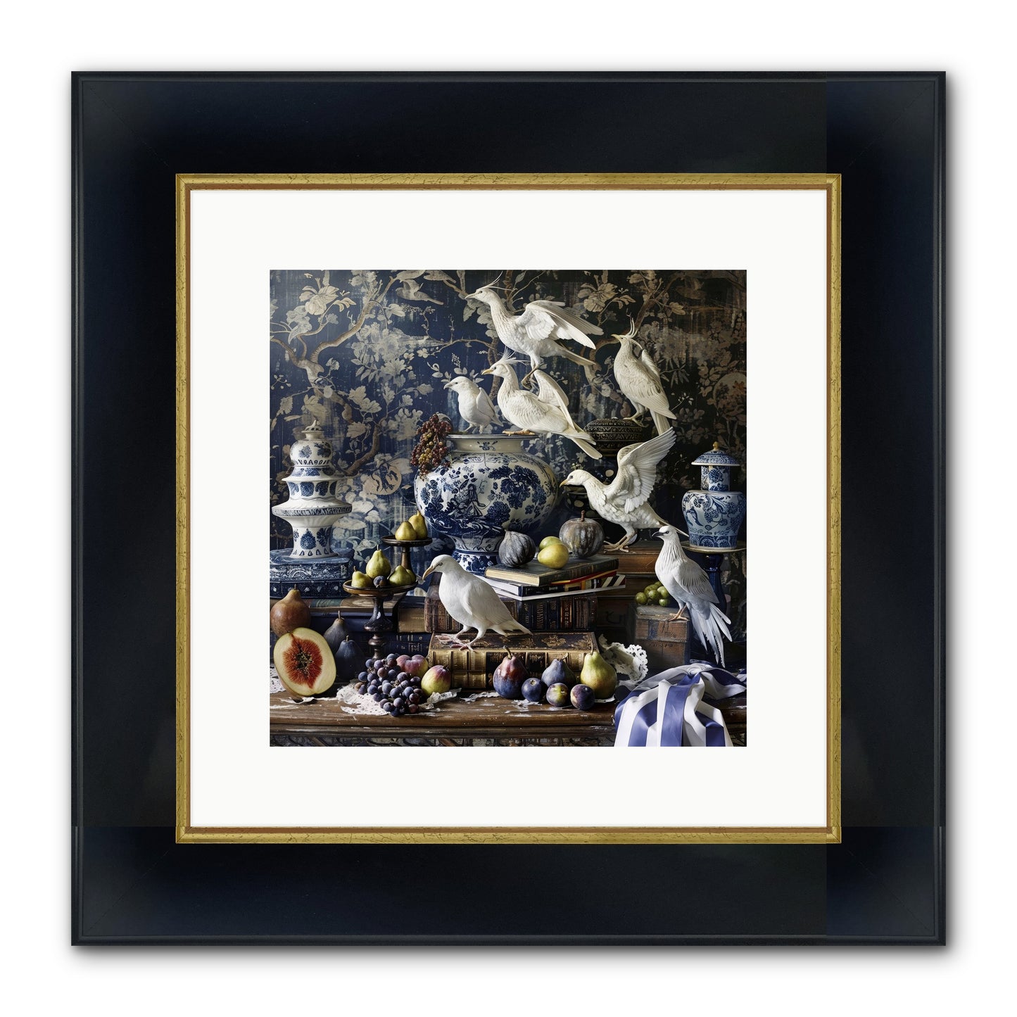 Wingèd Whispers Of Arcadia Framed Print - Wide Black w/Gold 12x12