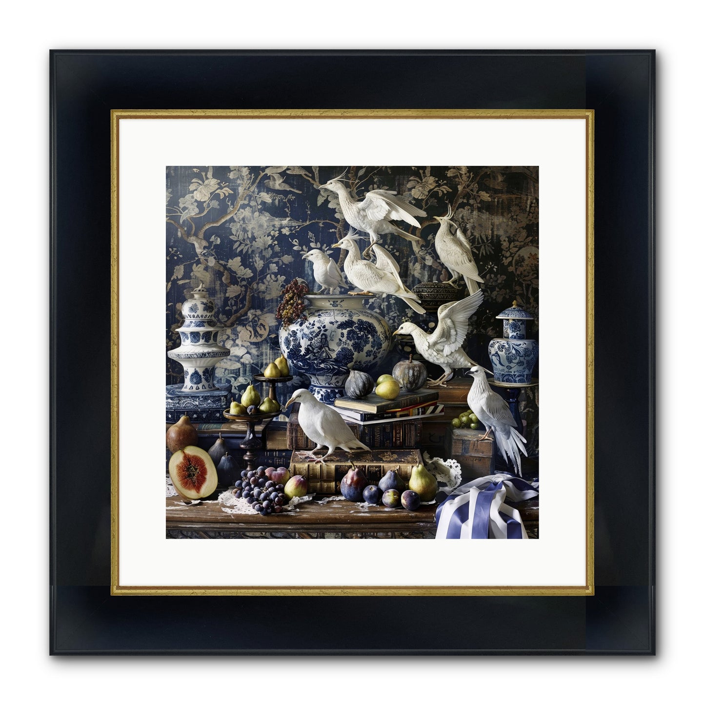 Wingèd Whispers Of Arcadia Framed Print - Wide Black w/Gold 16x16