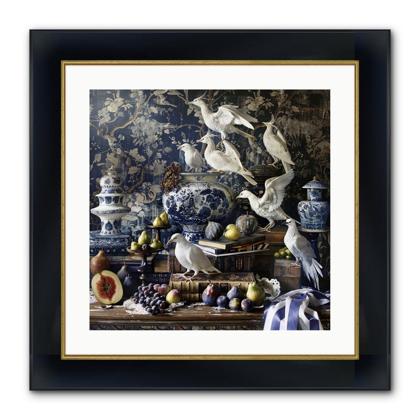 Wingèd Whispers Of Arcadia Framed Print - Wide Black w/Gold 20x20