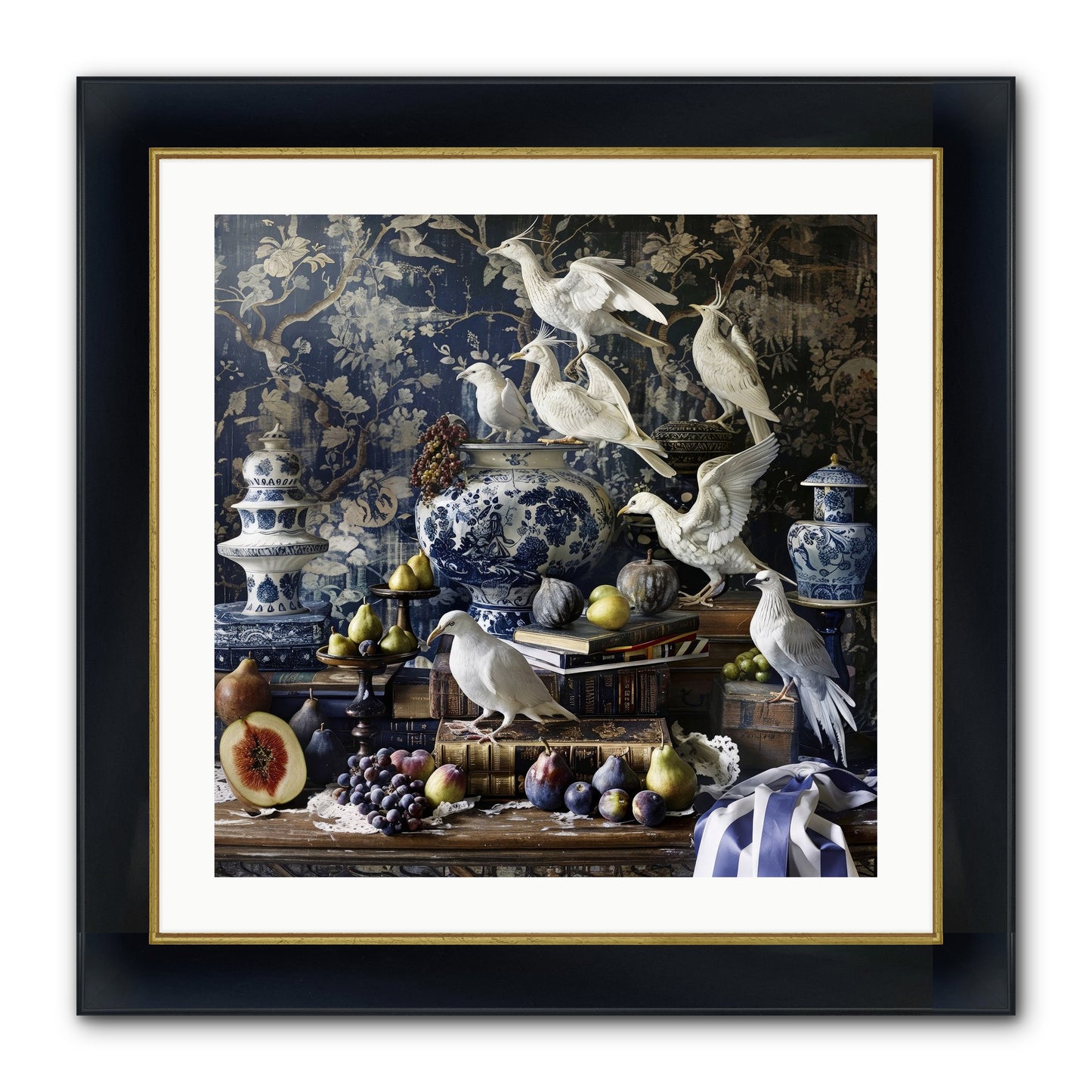 Wingèd Whispers Of Arcadia Framed Print - Wide Black w/Gold 24x24