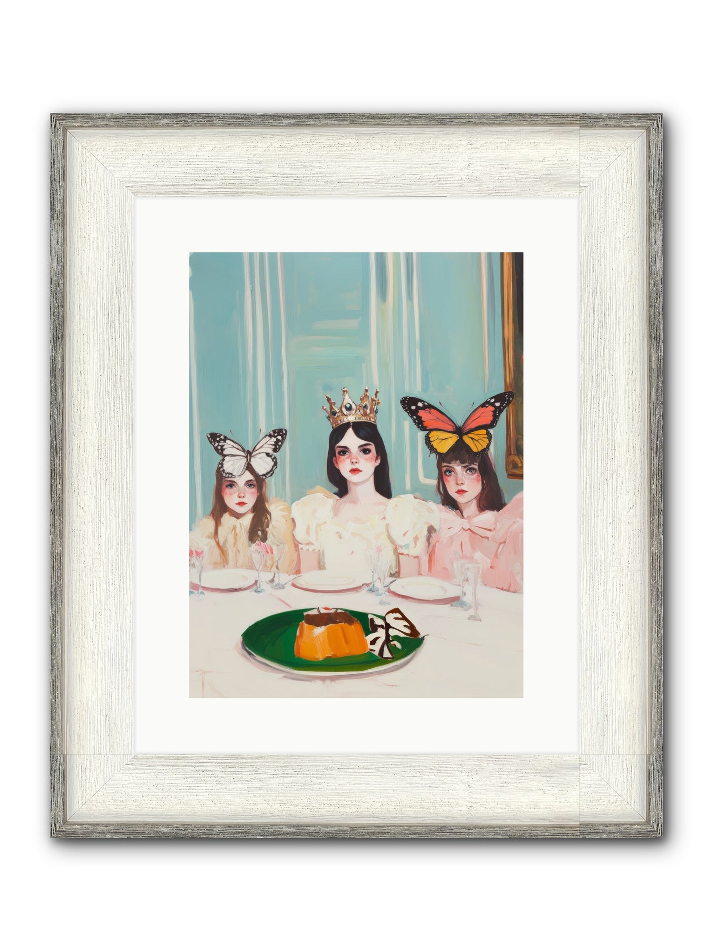 Wing & Sugar Reign Framed Print - Driftwood White 12x16