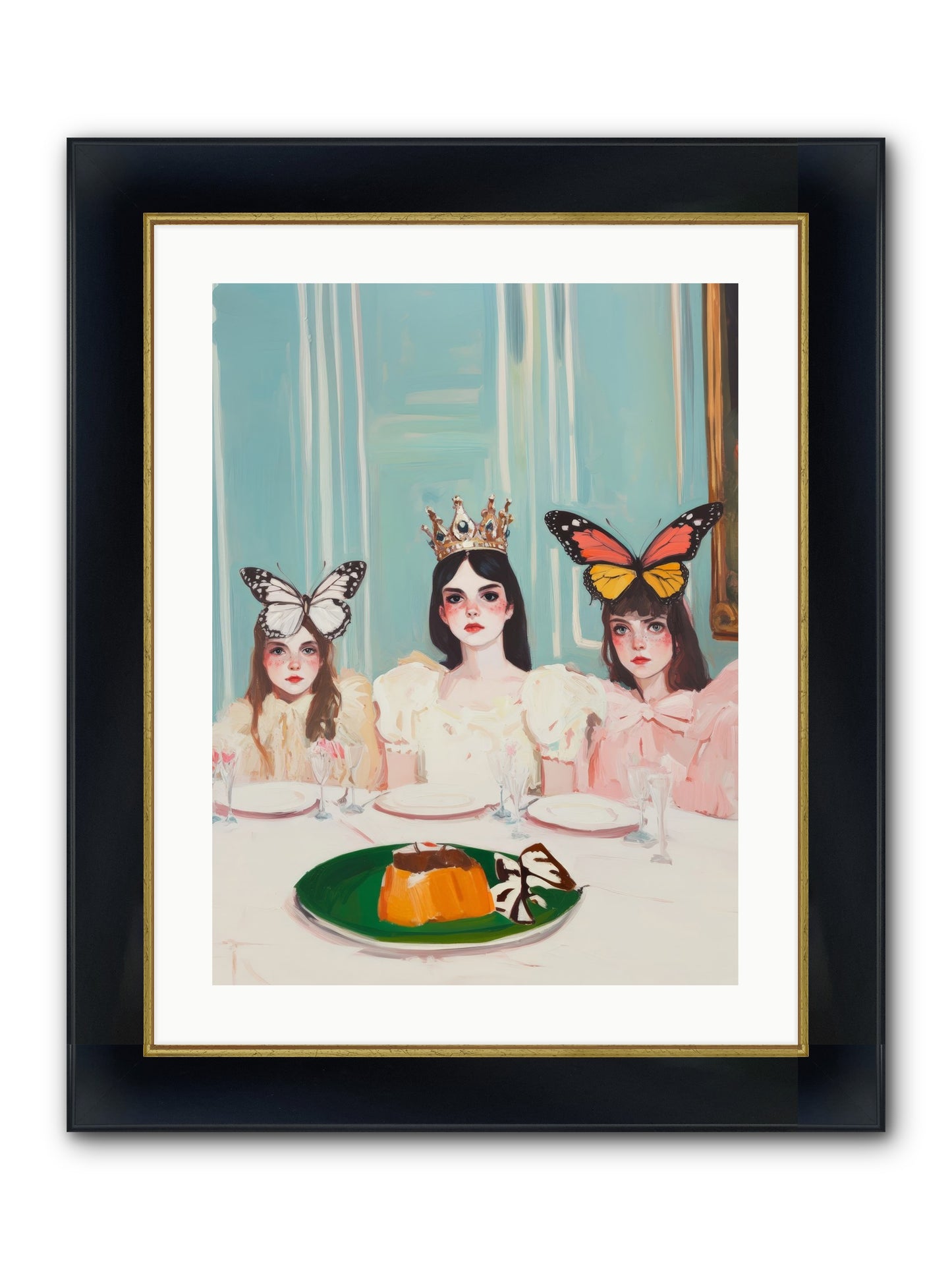 Wing & Sugar Reign Framed Print - Wide Black w/Gold 18x24