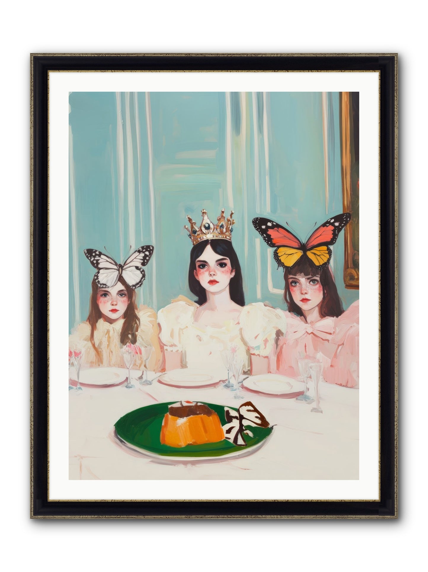 Wing & Sugar Reign Framed Print - Black & Gold 30x40