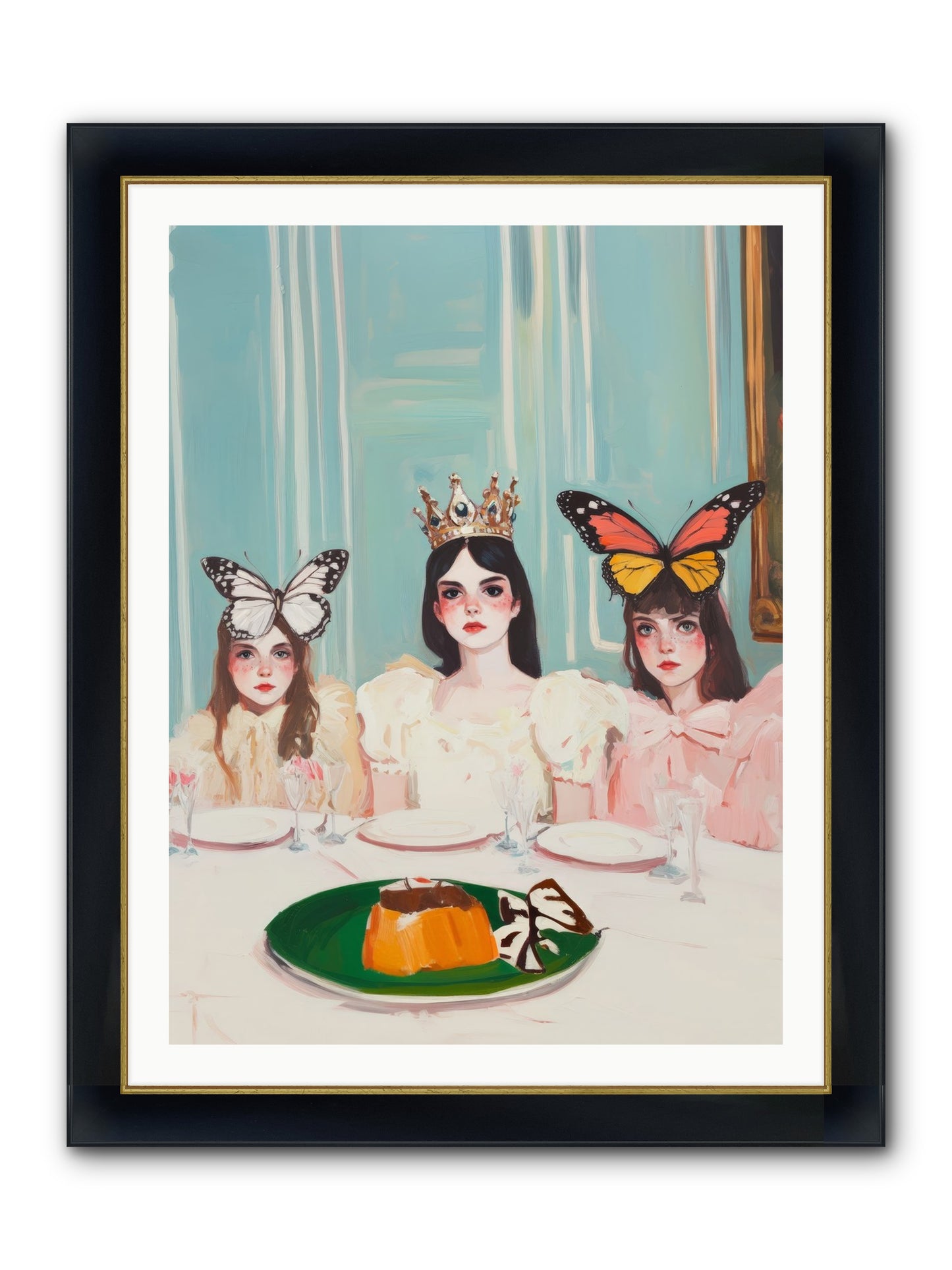 Wing & Sugar Reign Framed Print - Wide Black w/Gold 30x40