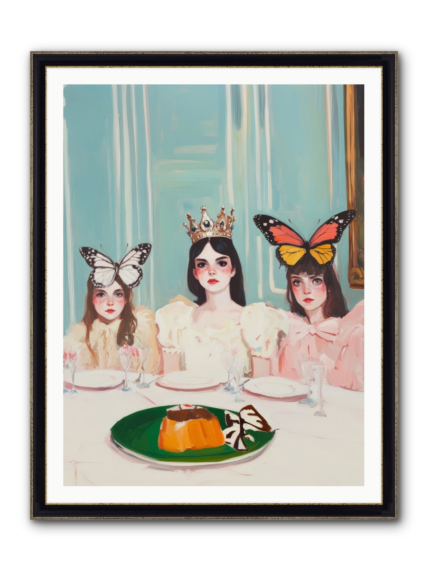 Wing & Sugar Reign Framed Print - Black & Gold 36x48