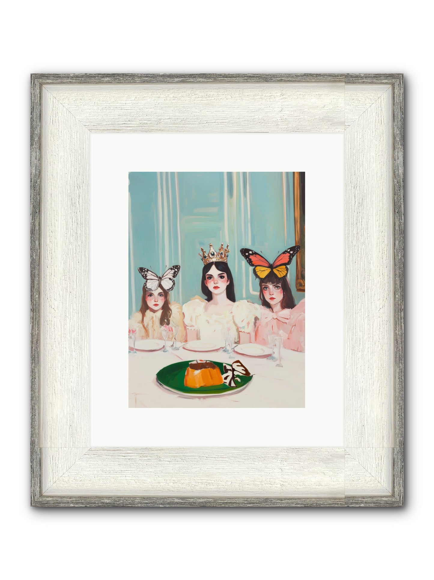 Wing & Sugar Reign Framed Print - Driftwood White 9x12