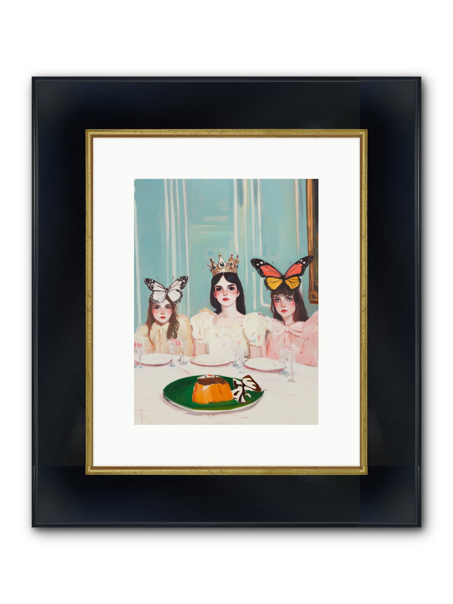 Wing & Sugar Reign Framed Print - Wide Black w/Gold 9x12