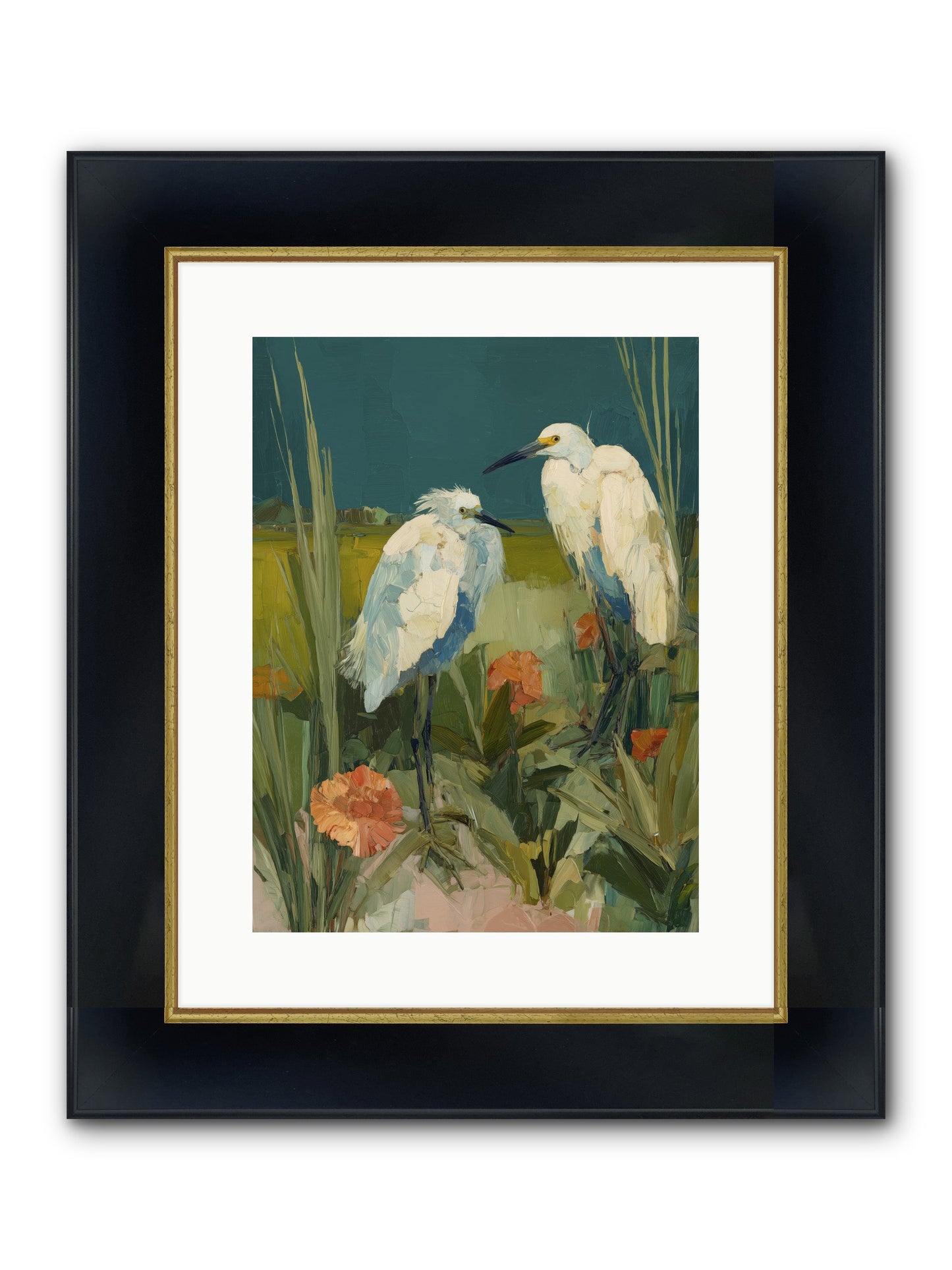 Winged Nobility Framed Print - Wide Black w/Gold 12x16