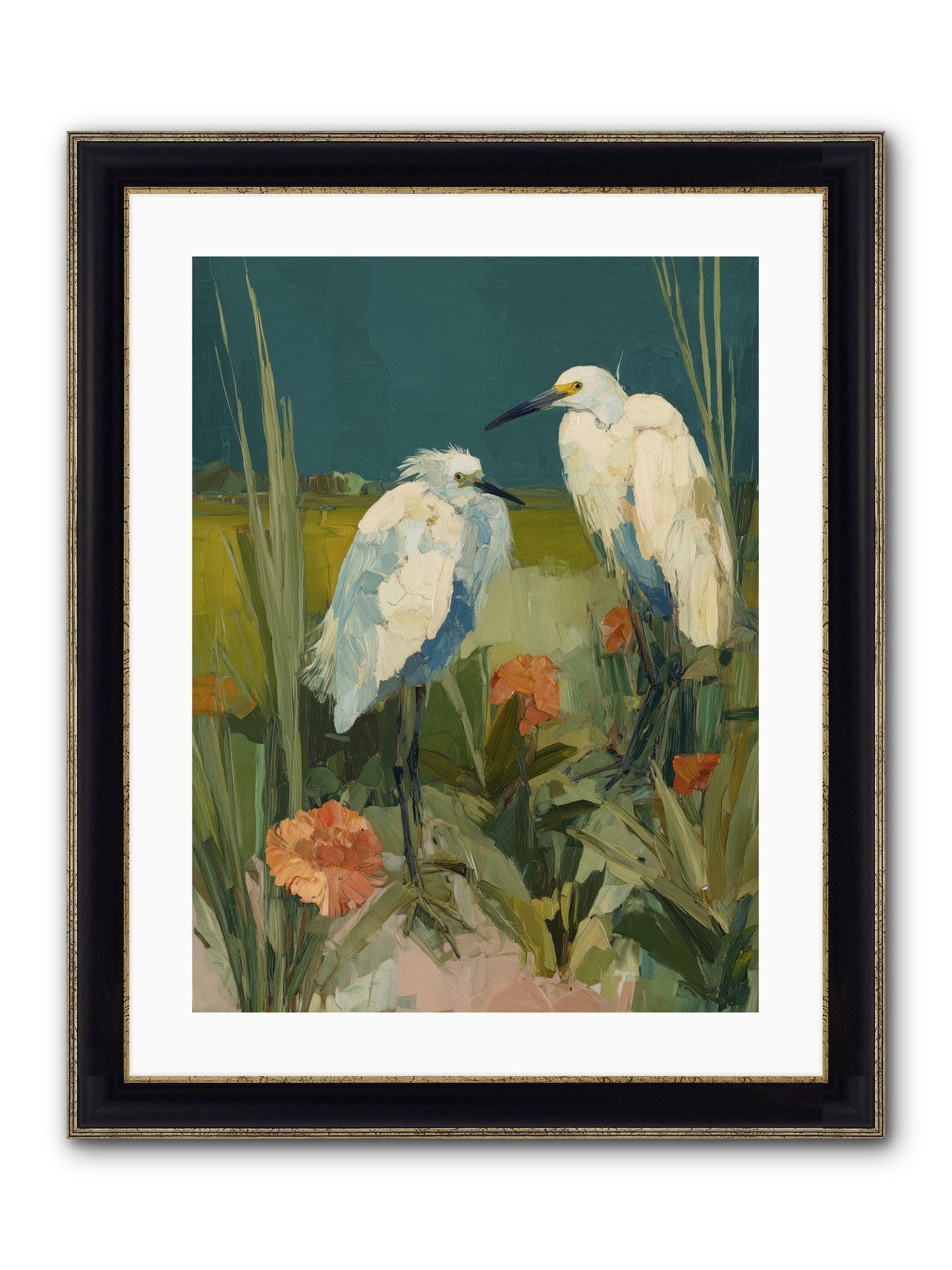 Winged Nobility Framed Print - Black & Gold 18x24