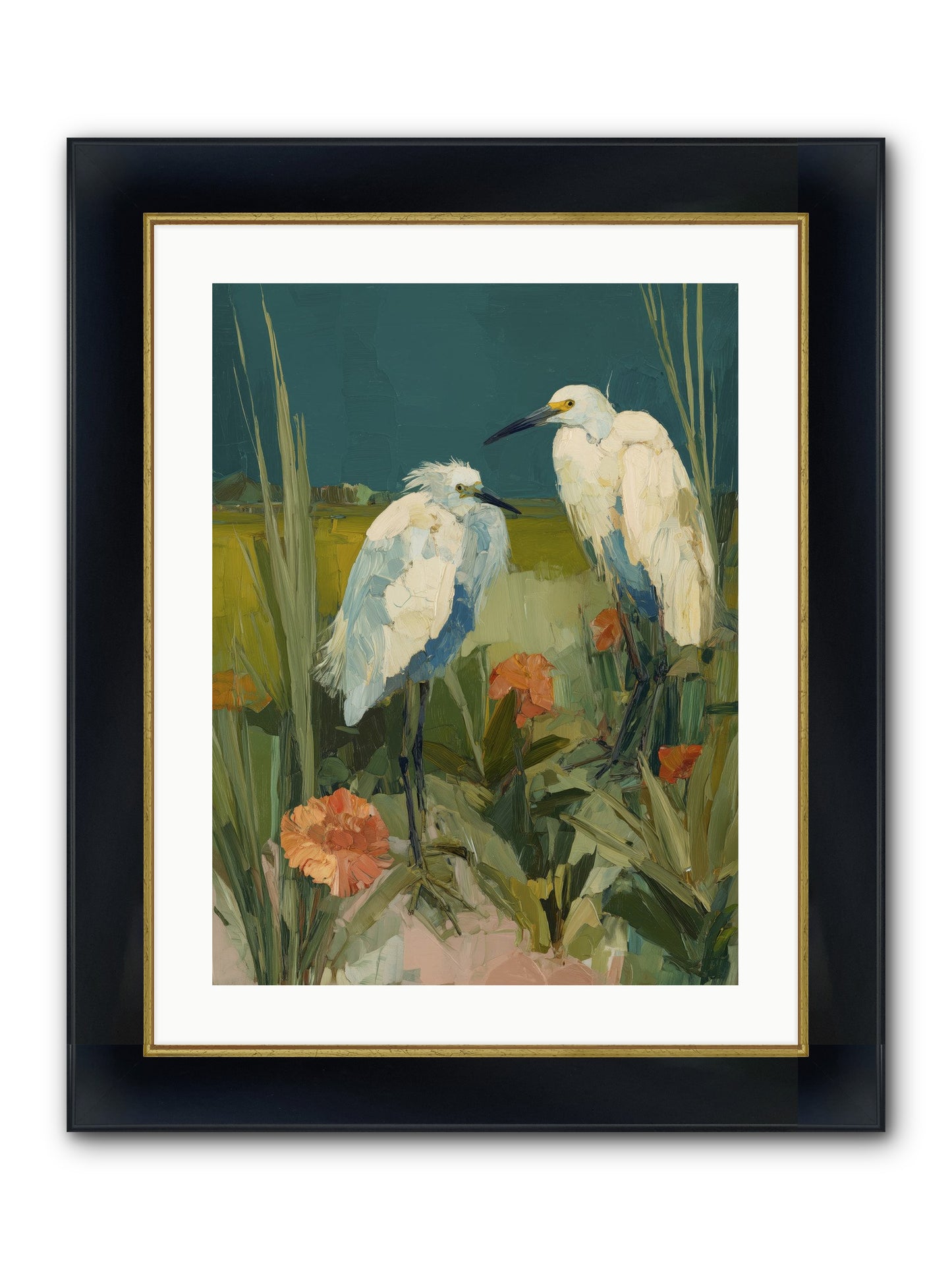 Winged Nobility Framed Print - Wide Black w/Gold 18x24