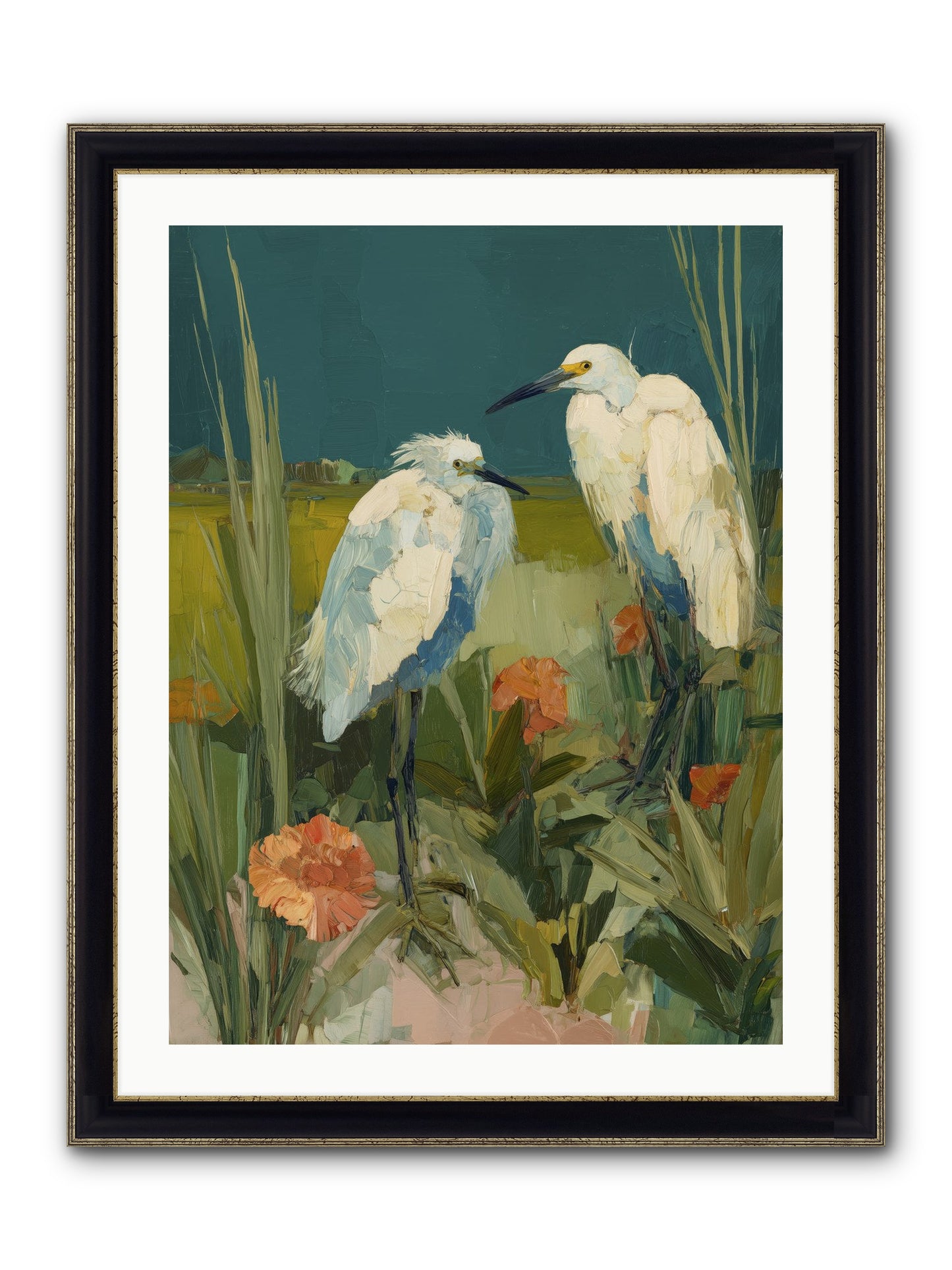 Winged Nobility Framed Print - Black & Gold 24x32