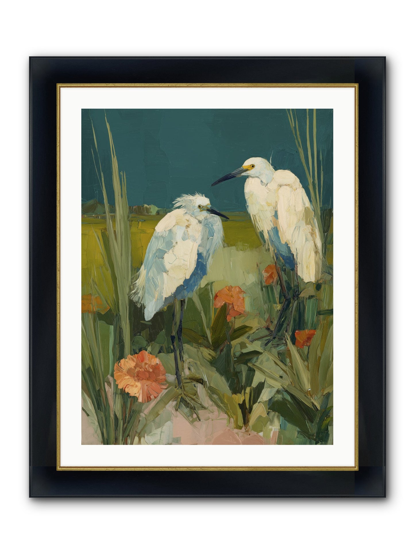 Winged Nobility Framed Print - Wide Black w/Gold 24x32