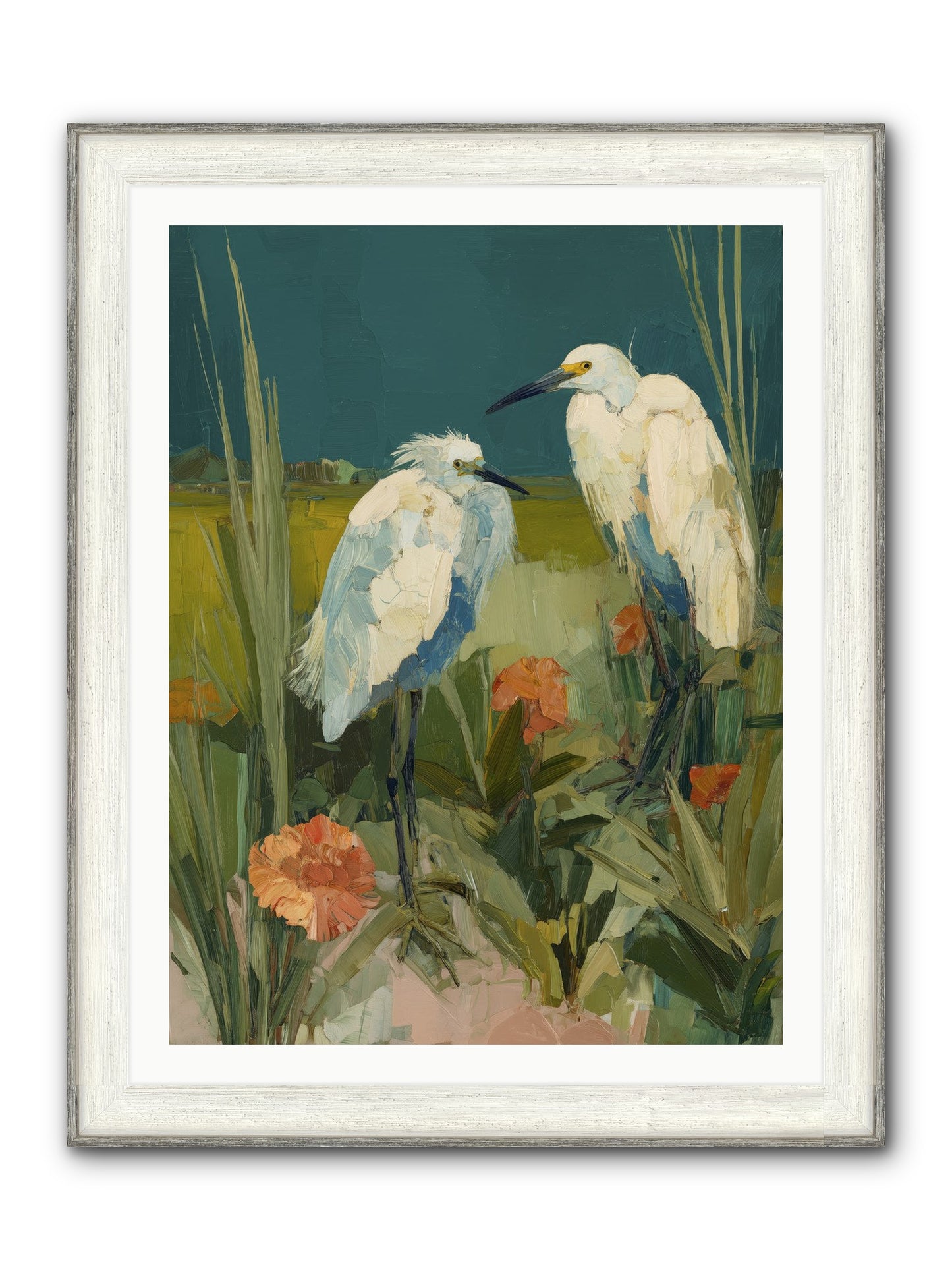 Winged Nobility Framed Print - Driftwood White 30x40