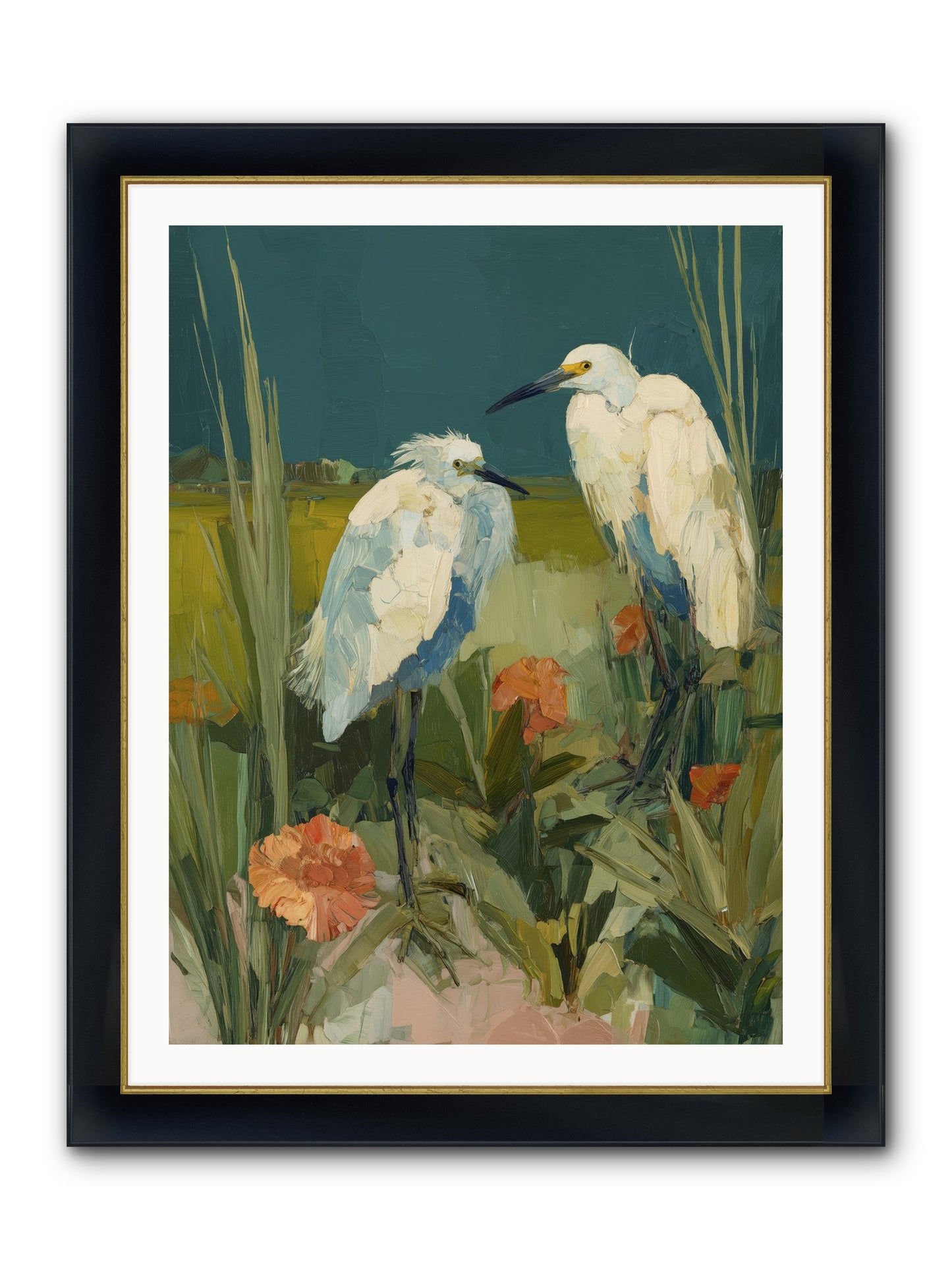 Winged Nobility Framed Print - Wide Black w/Gold 30x40