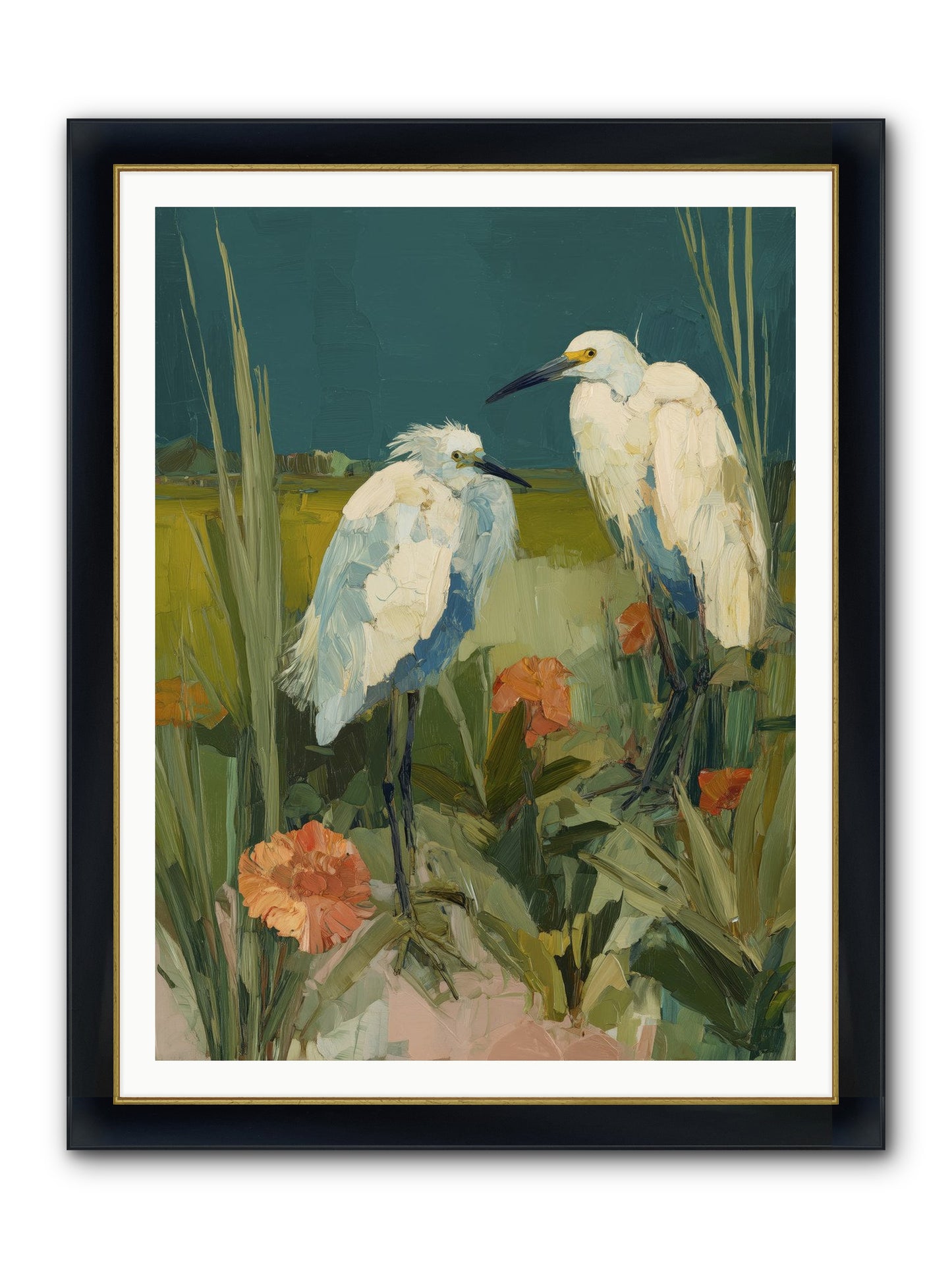 Winged Nobility Framed Print - Wide Black w/Gold 36x48